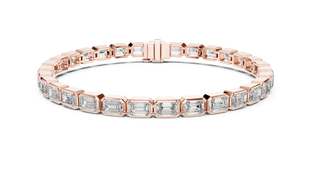 The Emerald Line Tennis Bracelet Rose Gold