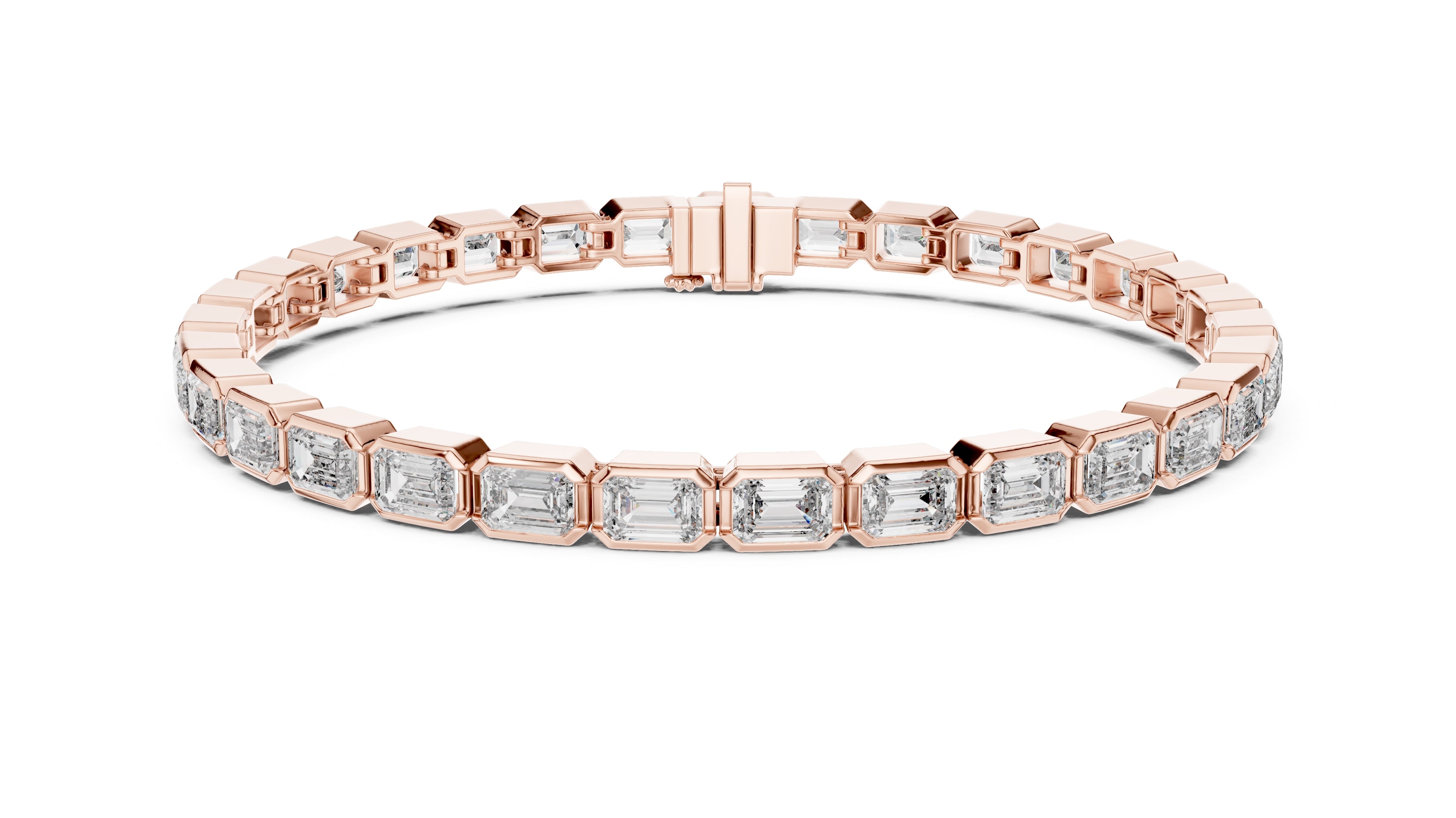 The Emerald Line Tennis Bracelet Rose Gold