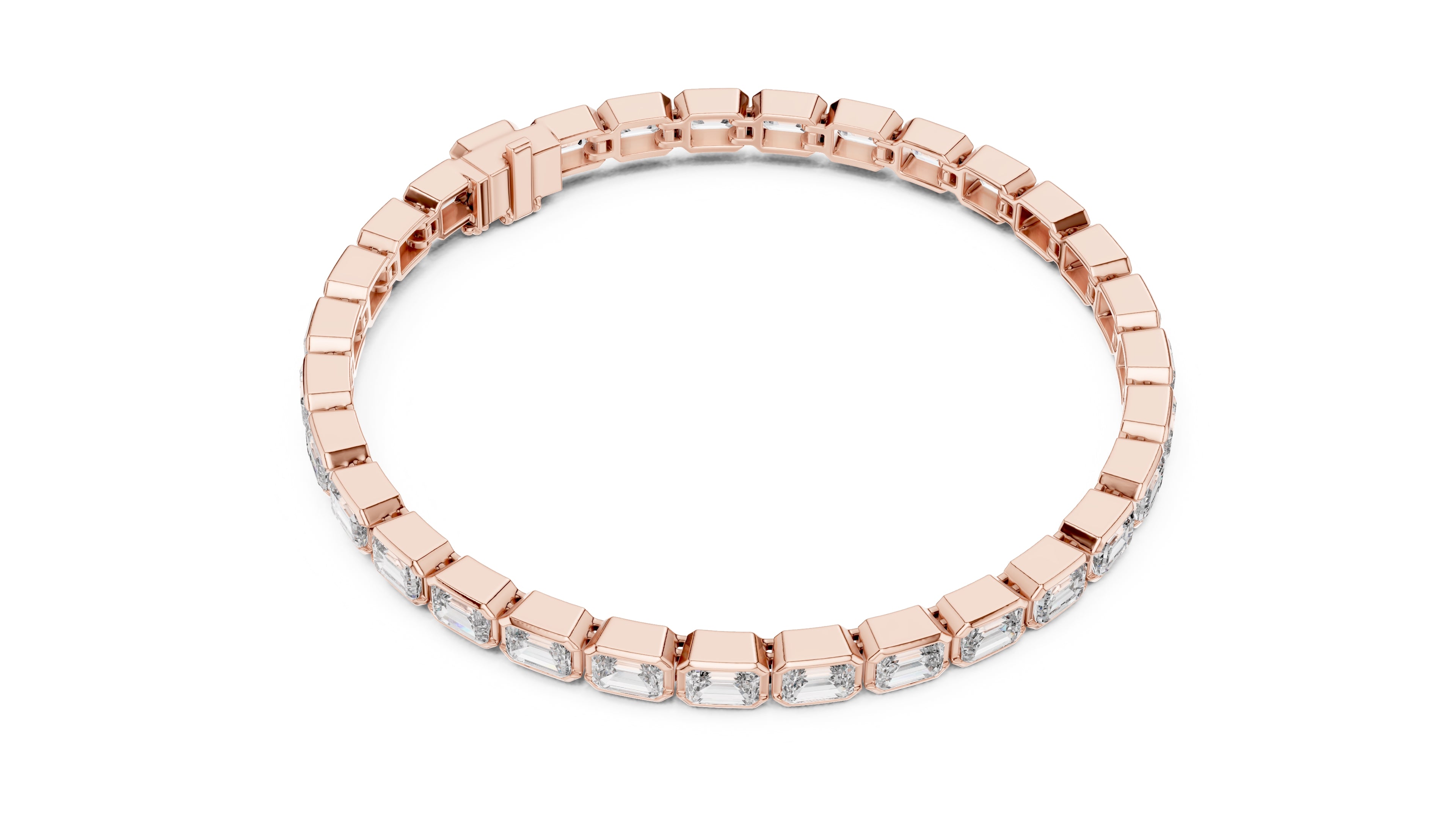 The Emerald Line Tennis Bracelet Rose Gold