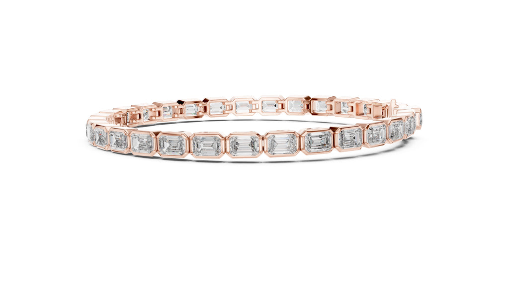 The Emerald Line Tennis Bracelet Rose Gold