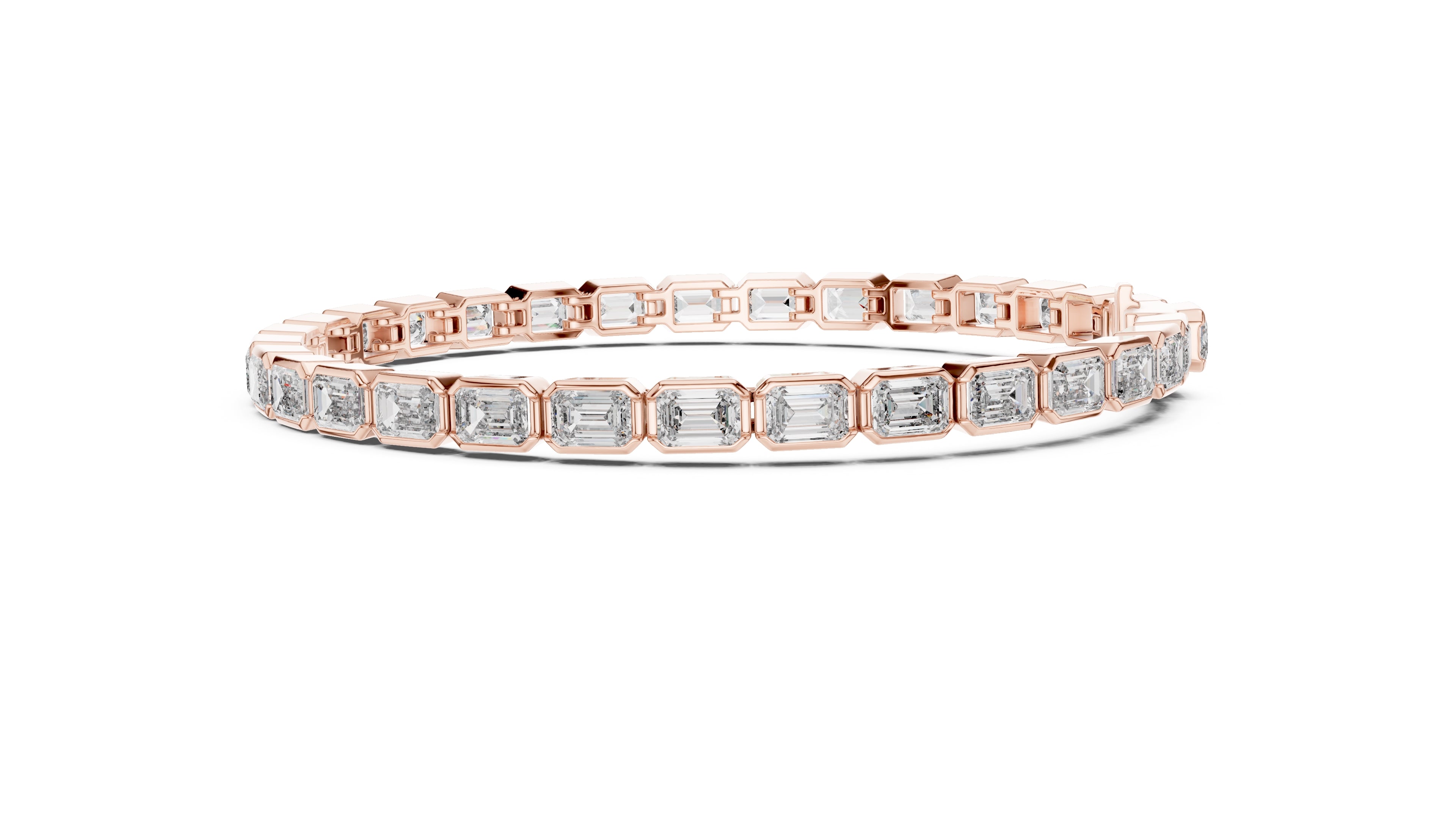 The Emerald Line Tennis Bracelet Rose Gold