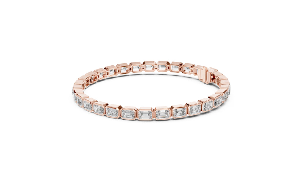 The Emerald Line Tennis Bracelet Rose Gold