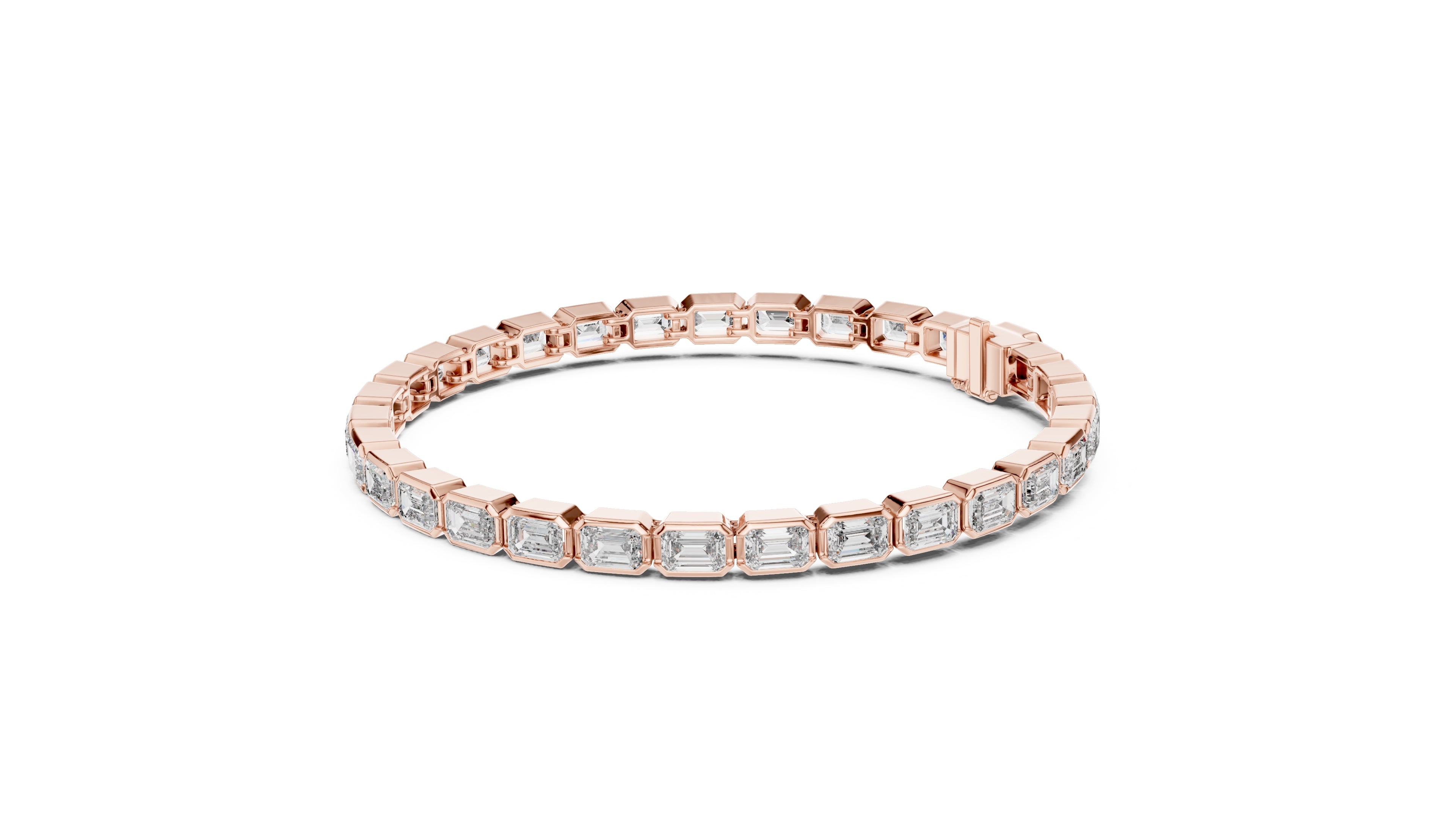 The Emerald Line Tennis Bracelet Rose Gold