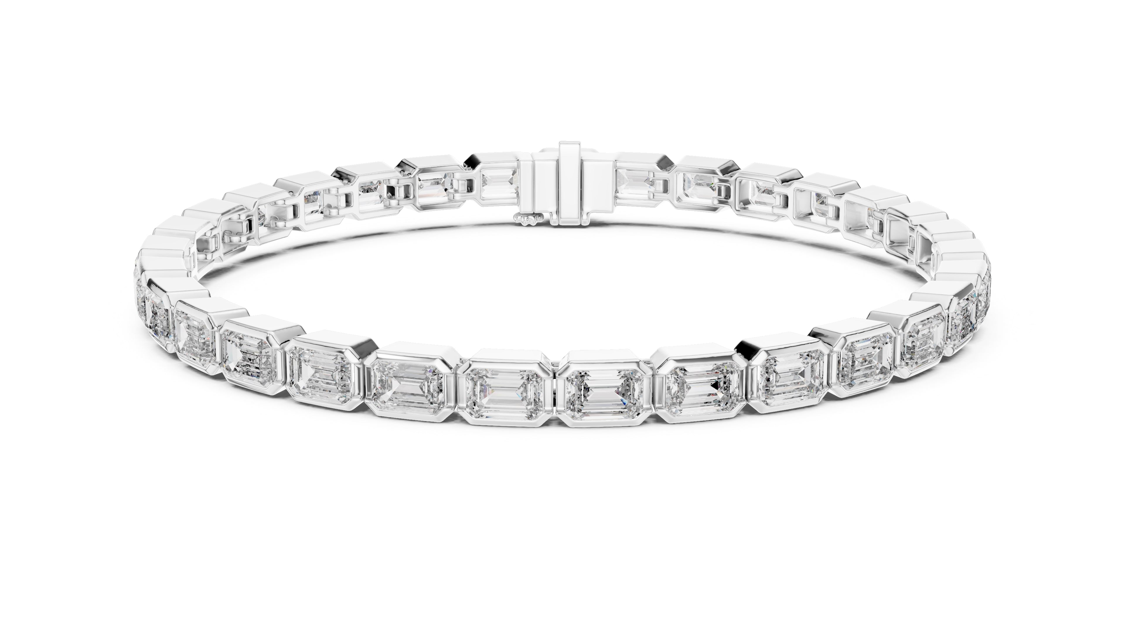 The Emerald Line Tennis Bracelet White Gold