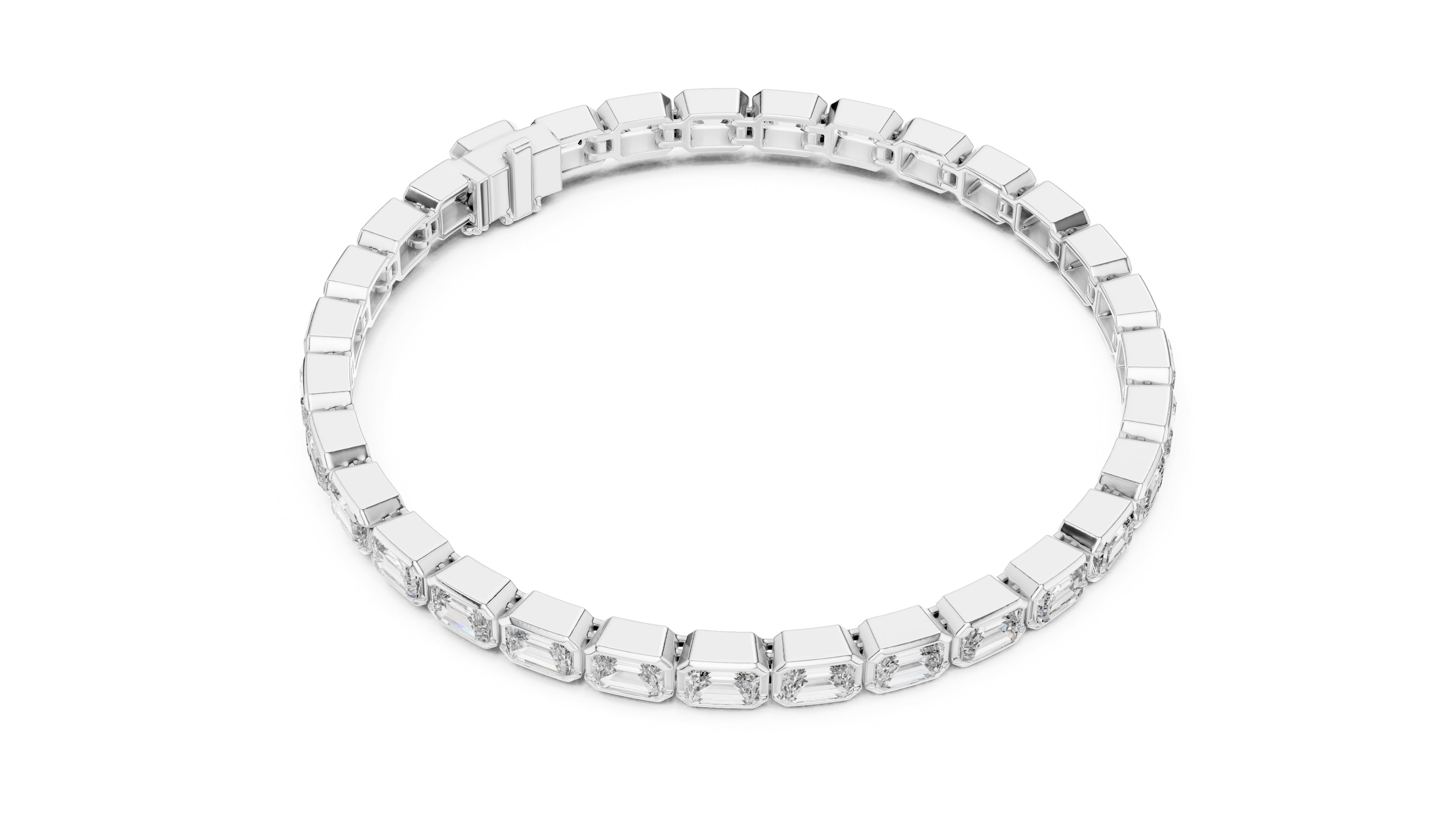 The Emerald Line Tennis Bracelet White Gold