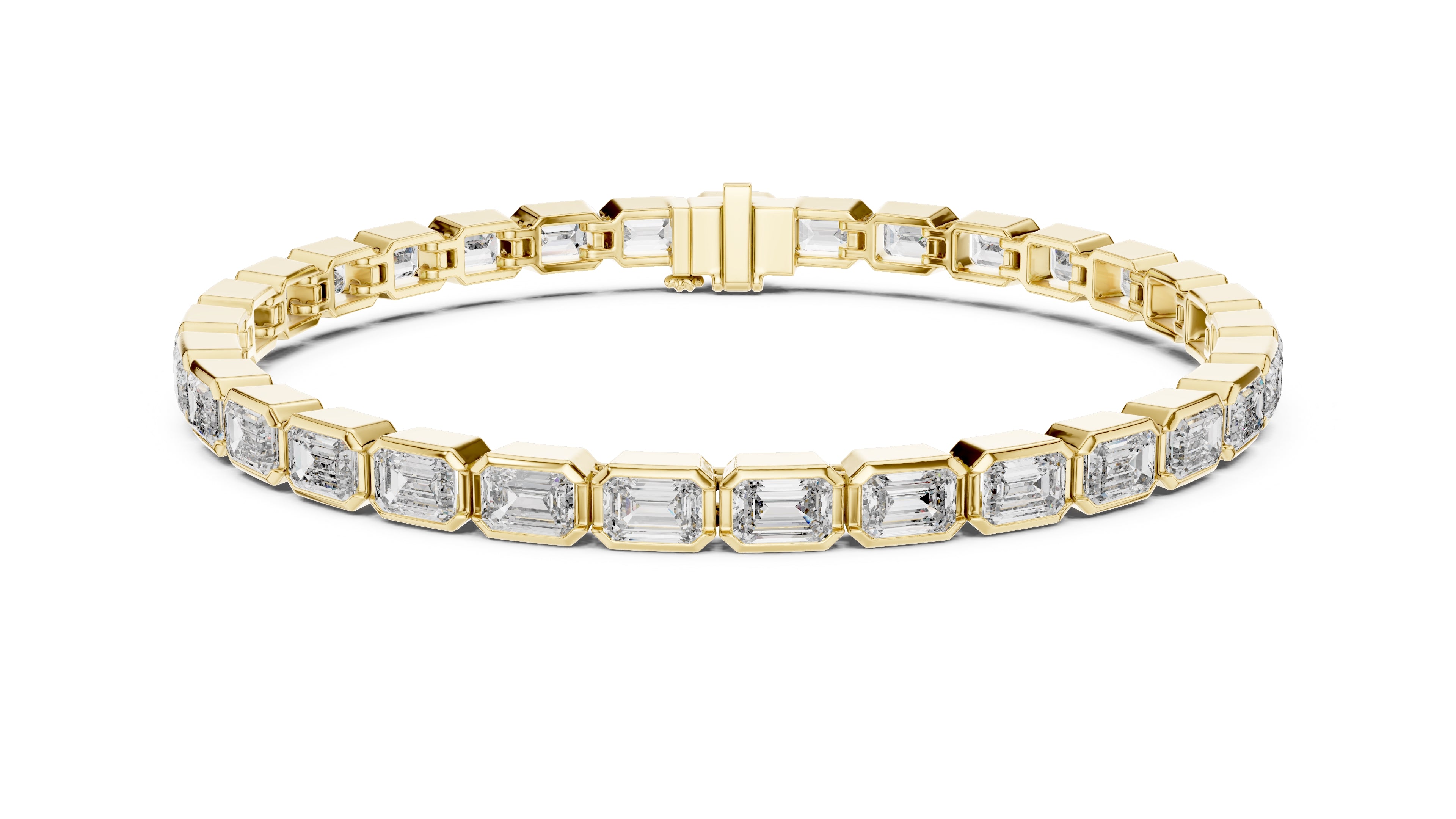 The Emerald Line Tennis Bracelet Yellow Gold