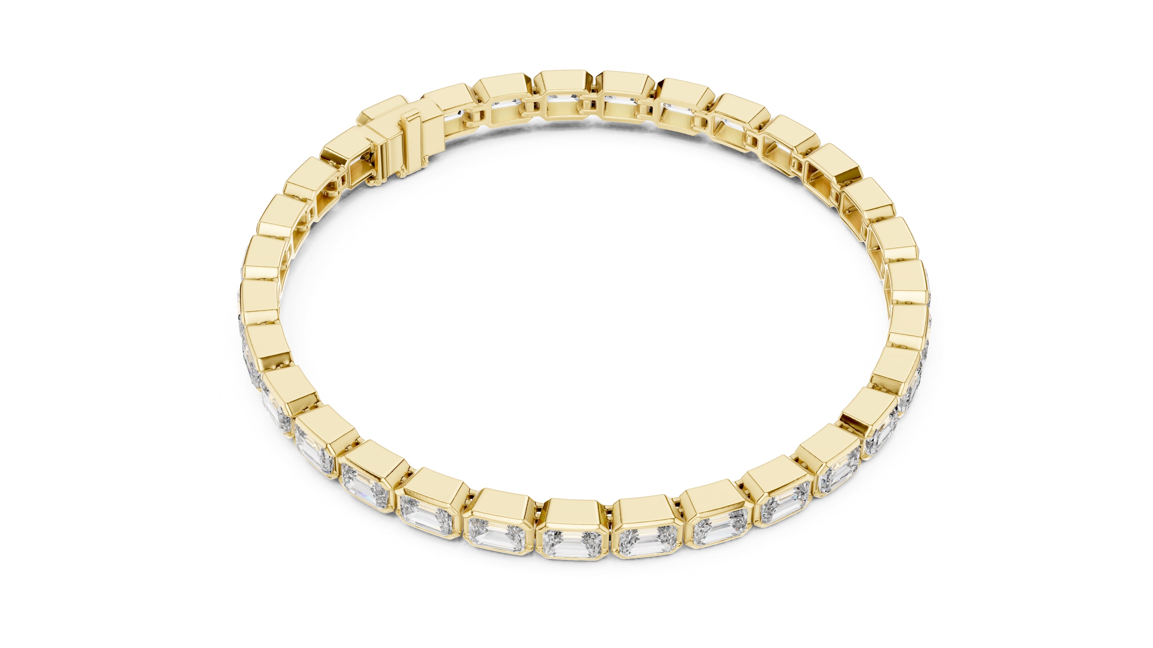 The Emerald Line Tennis Bracelet Yellow Gold