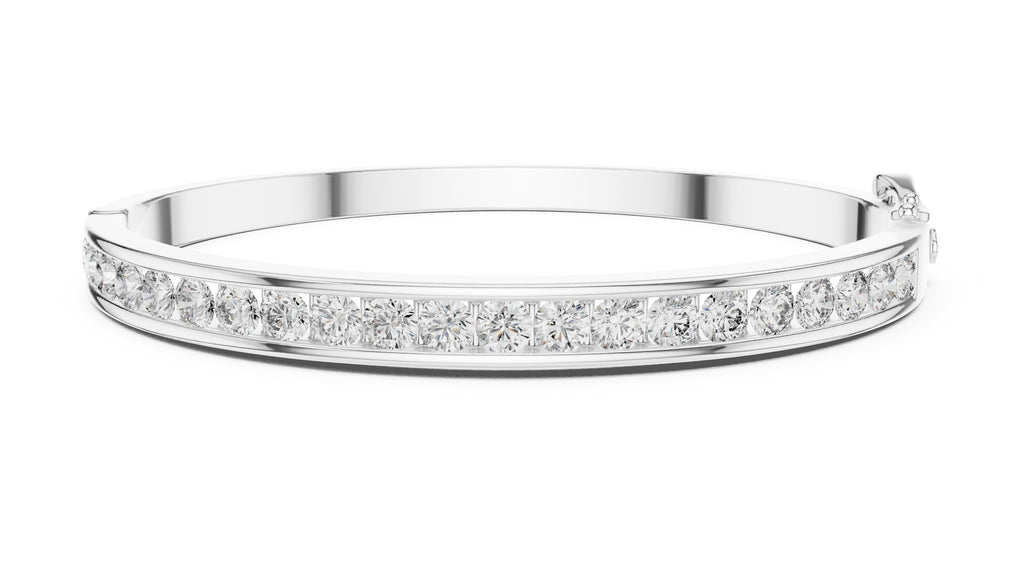 The Continuum Channel Bangle White Gold