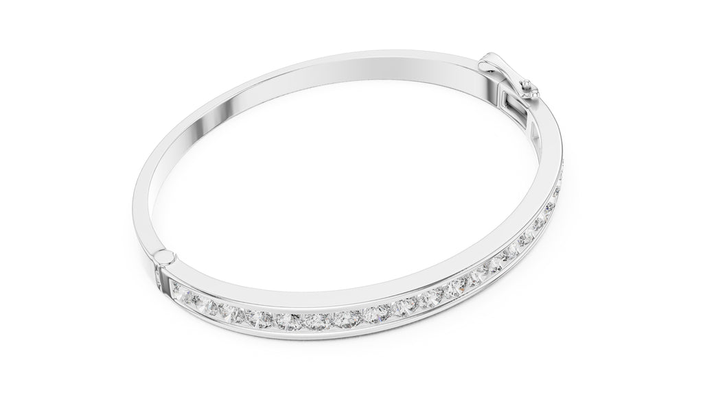 The Continuum Channel Bangle White Gold