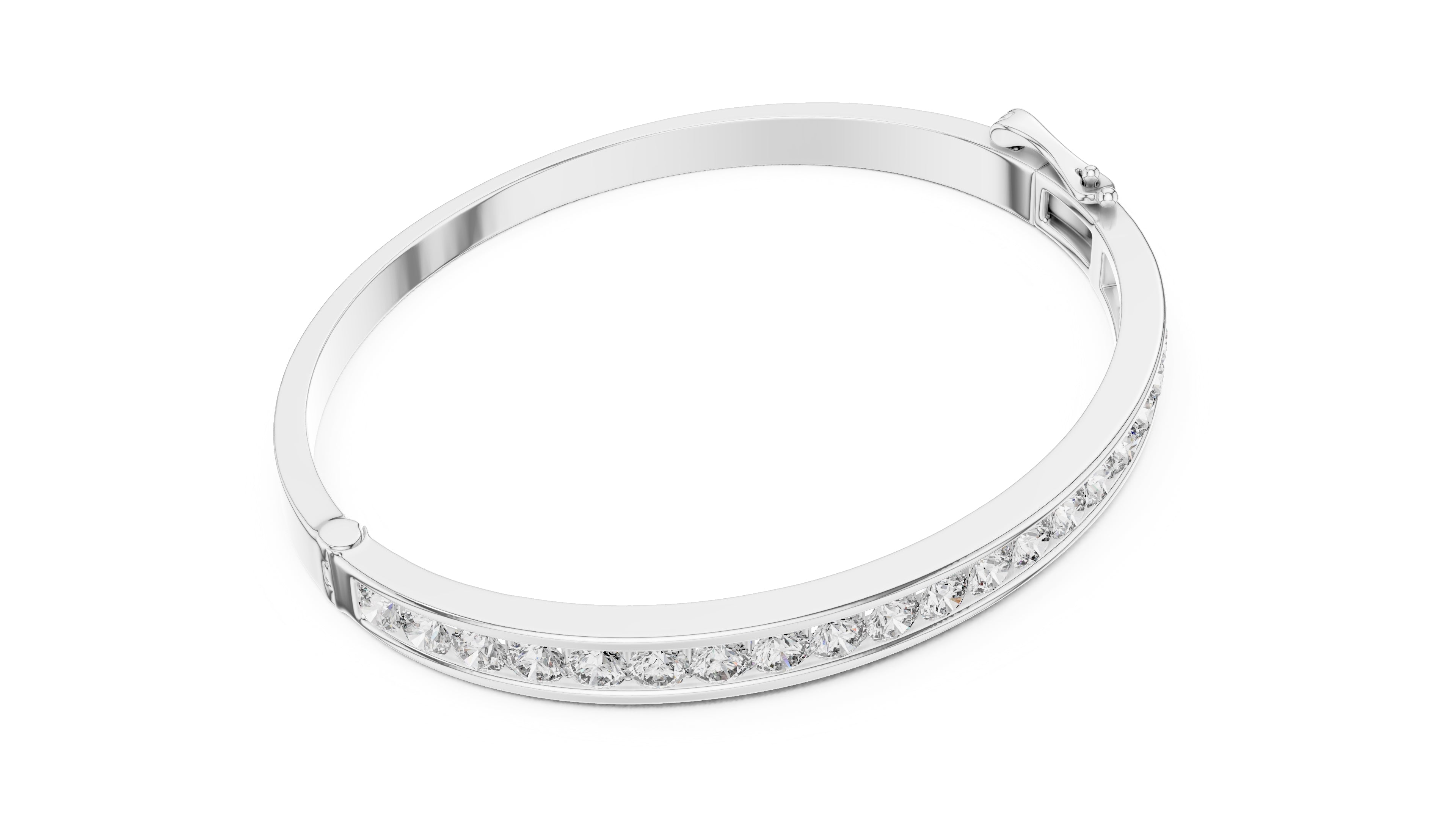 The Continuum Channel Bangle White Gold