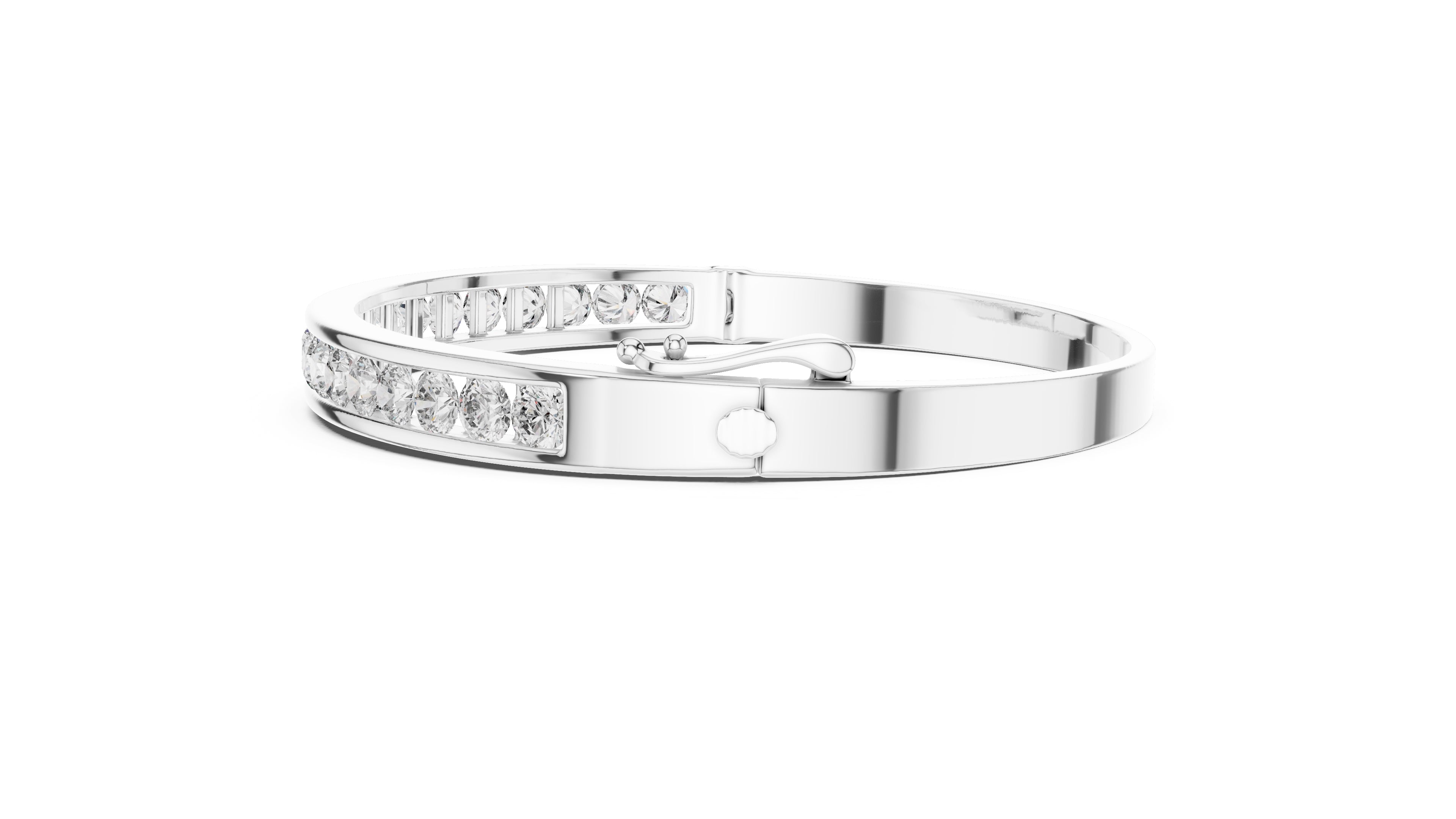 The Continuum Channel Bangle White Gold
