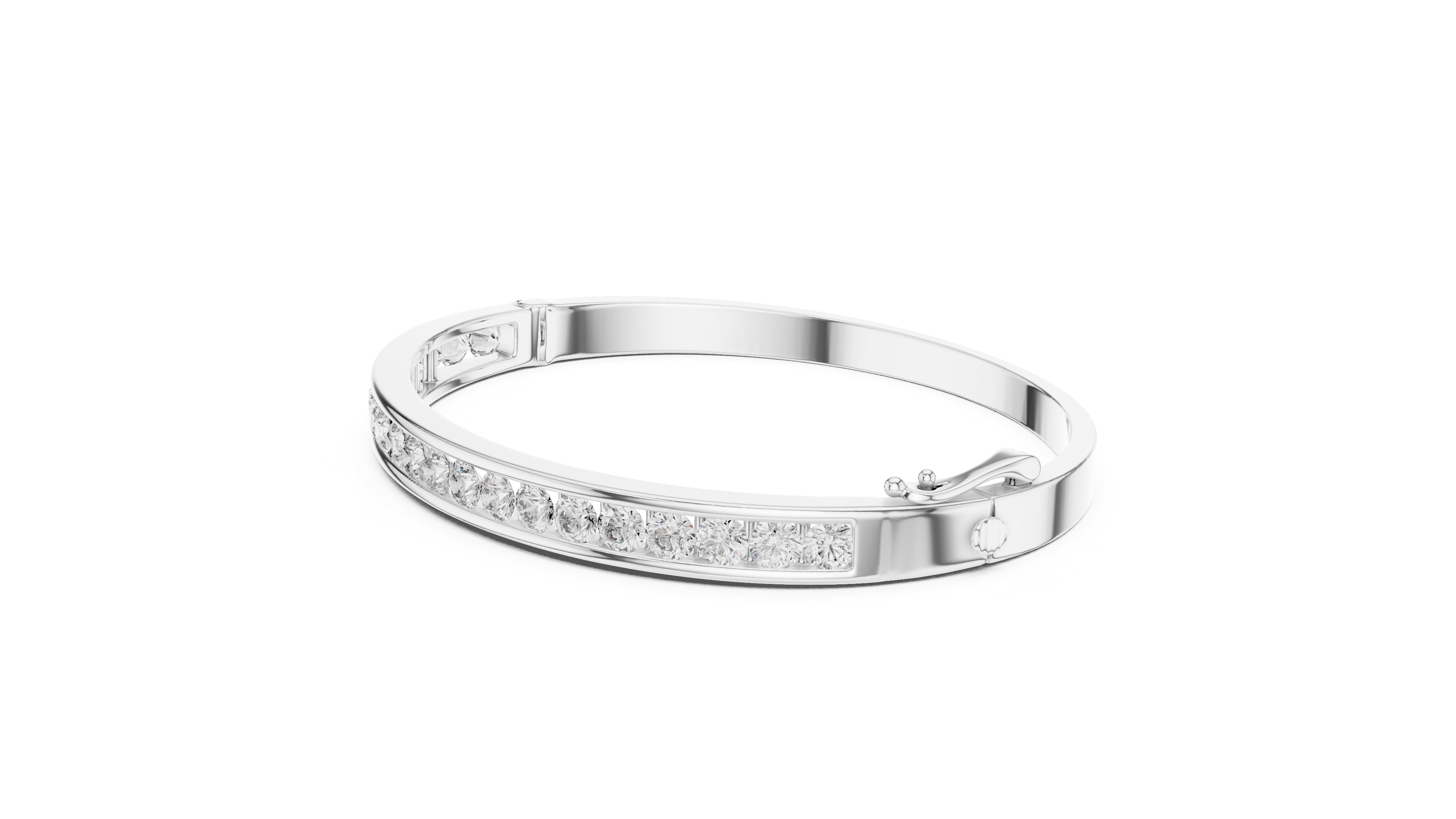 The Continuum Channel Bangle White Gold