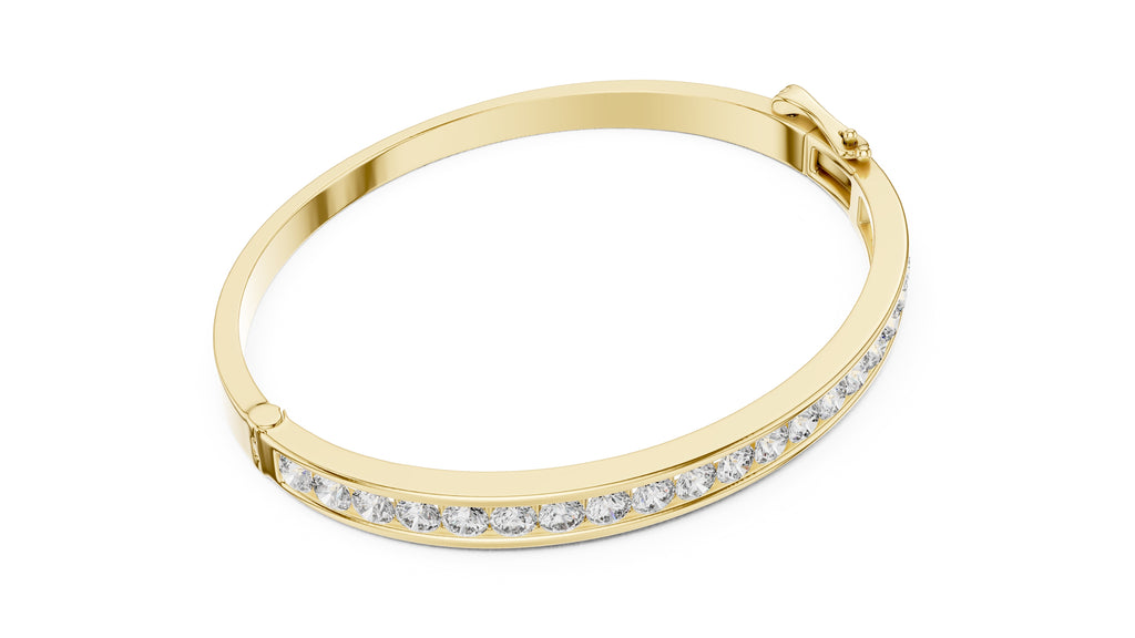 The Continuum Channel Bangle Yellow Gold