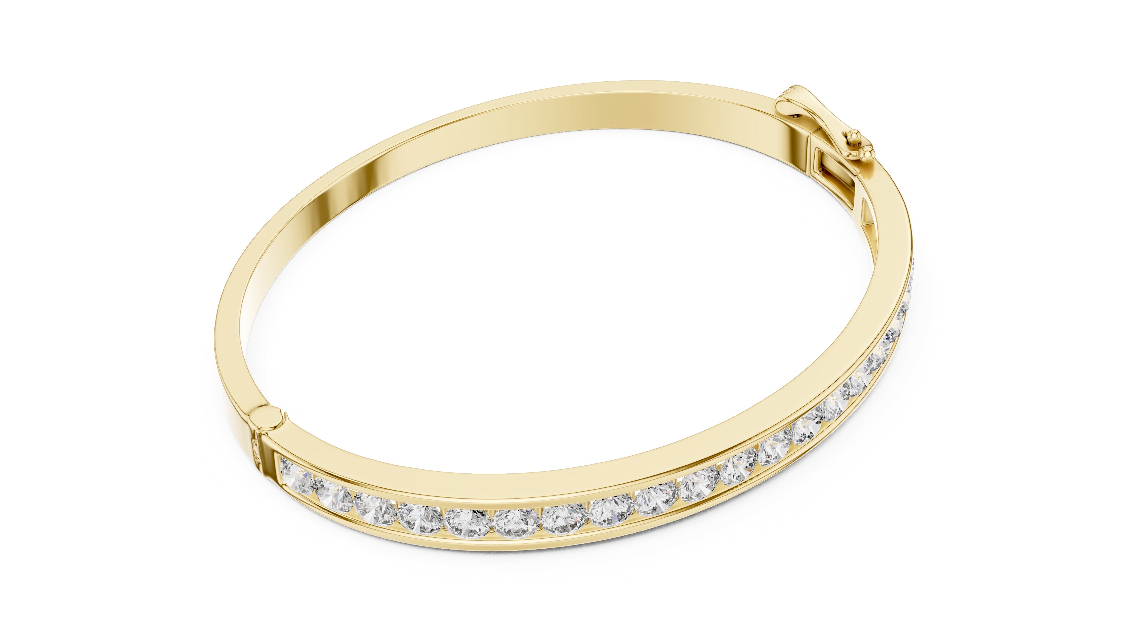 The Continuum Channel Bangle Yellow Gold