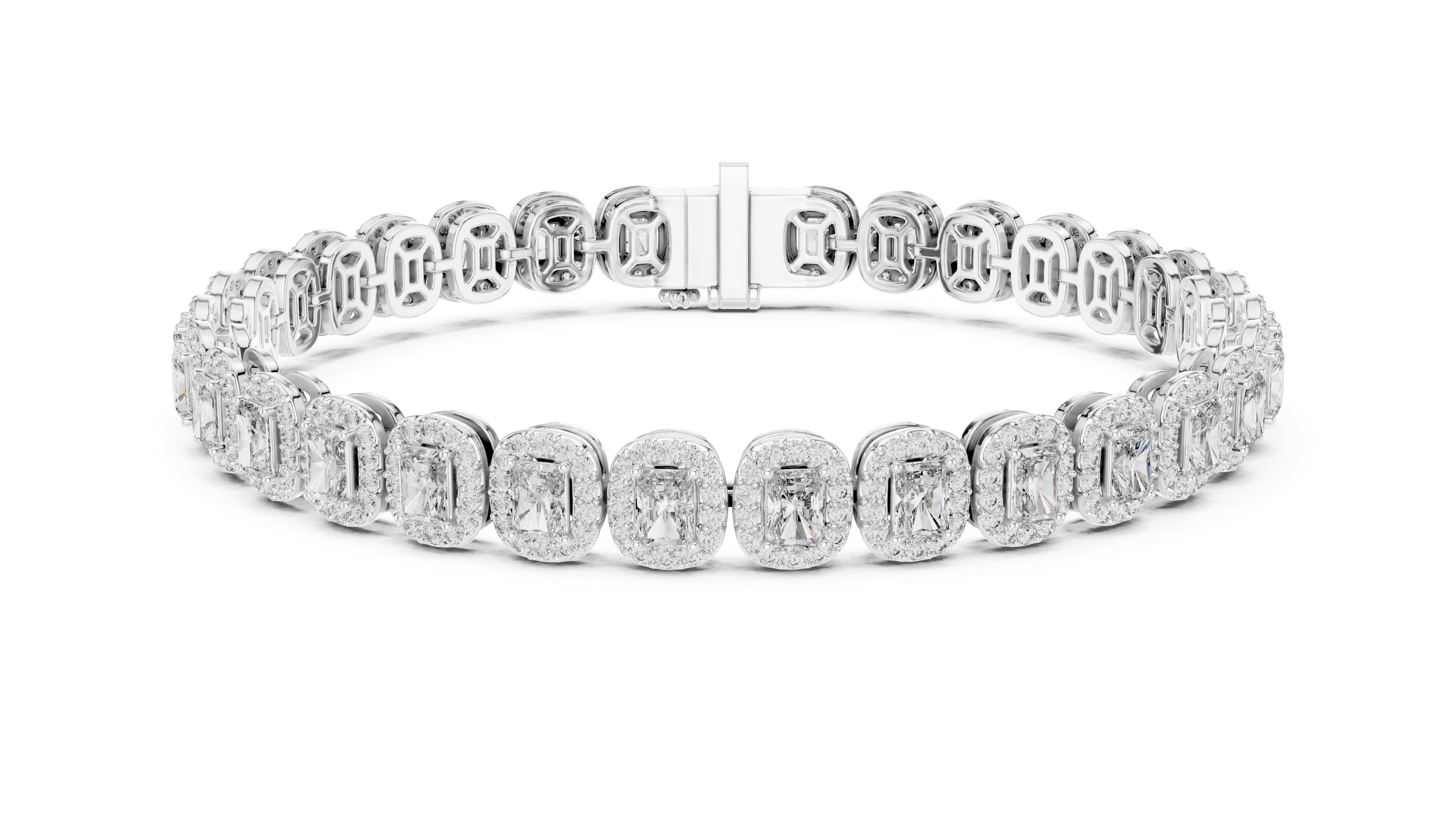 The Empress Halo Bracelet White Gold