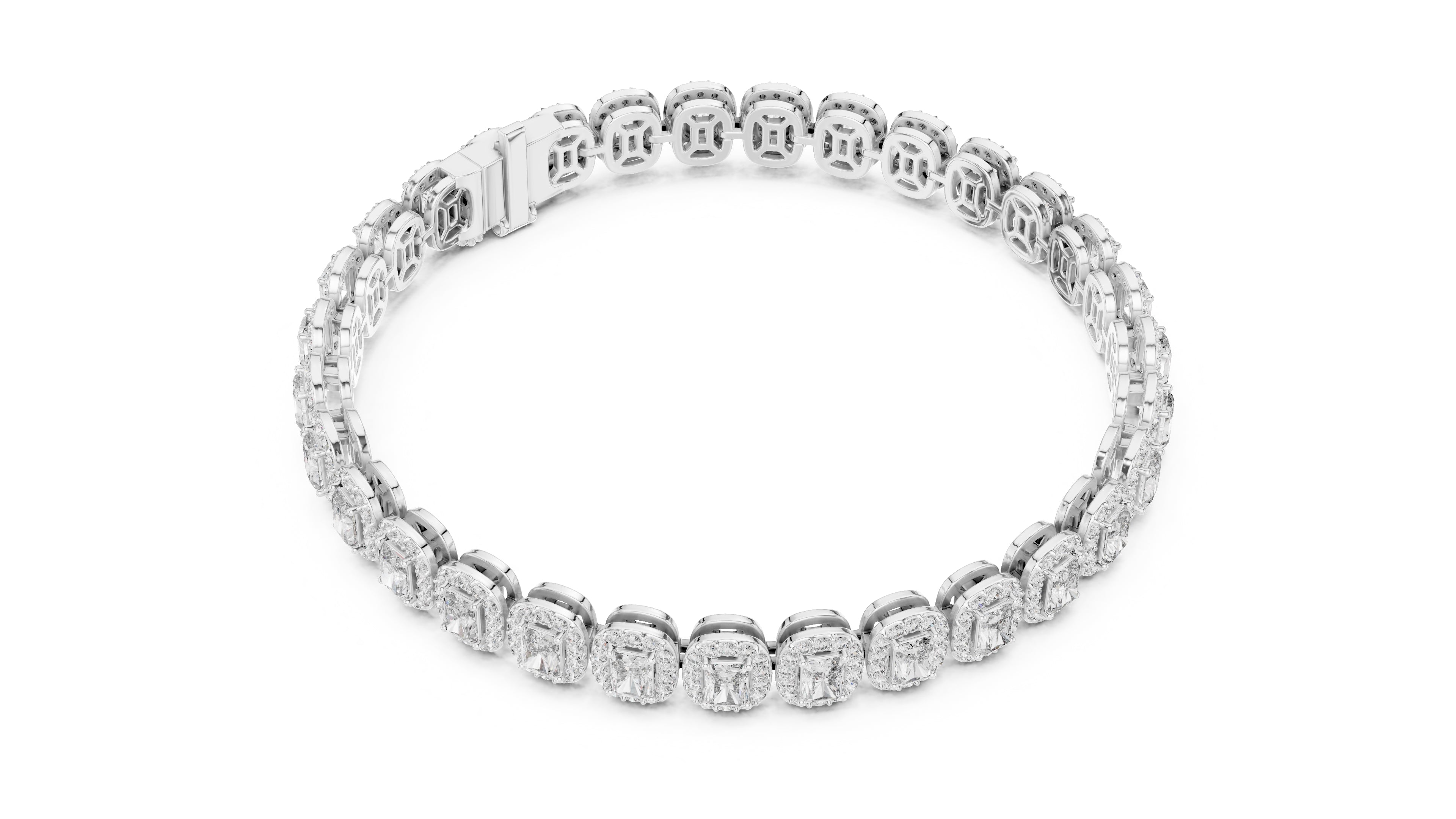 The Empress Halo Bracelet White Gold