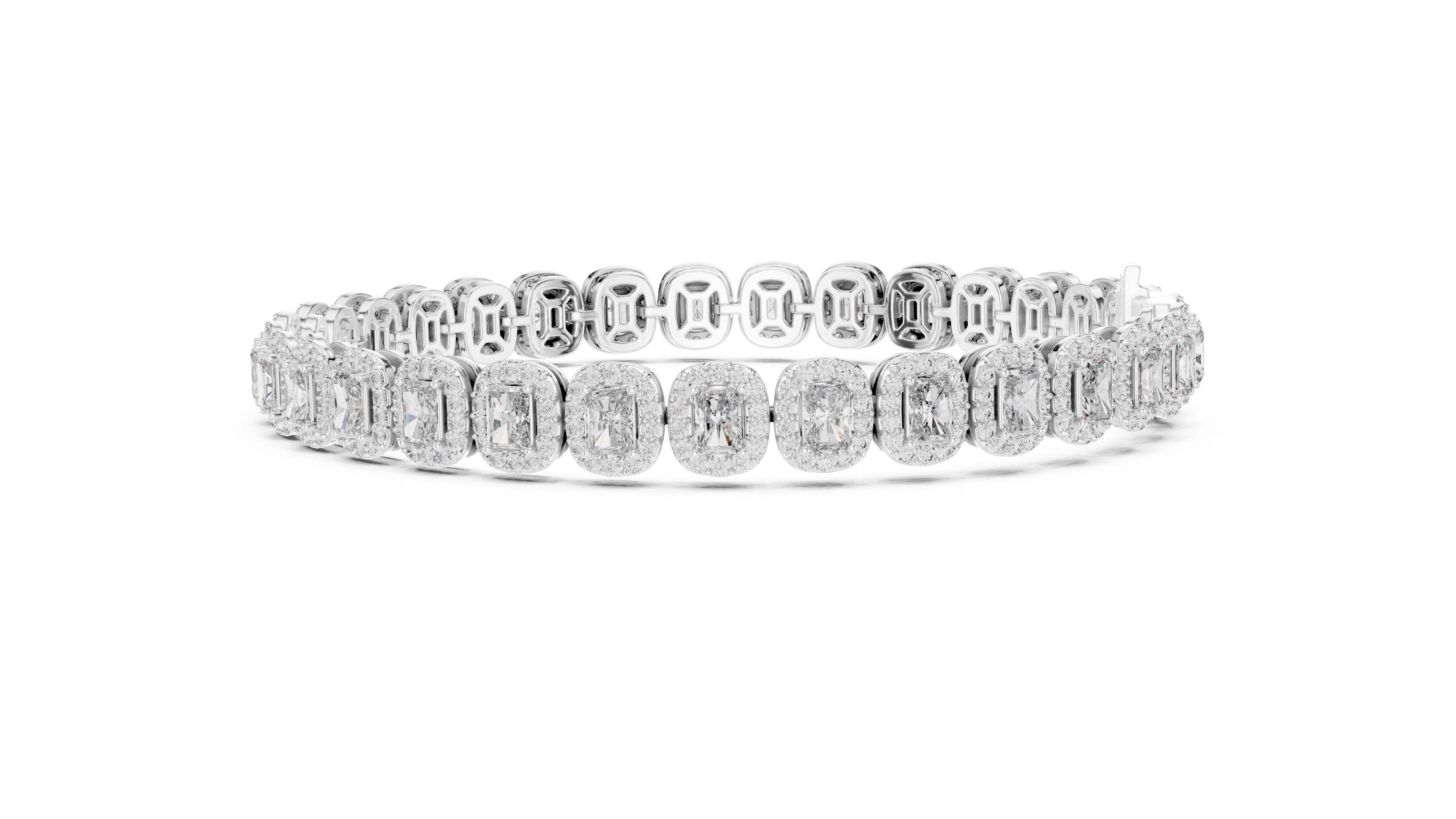 The Empress Halo Bracelet White Gold