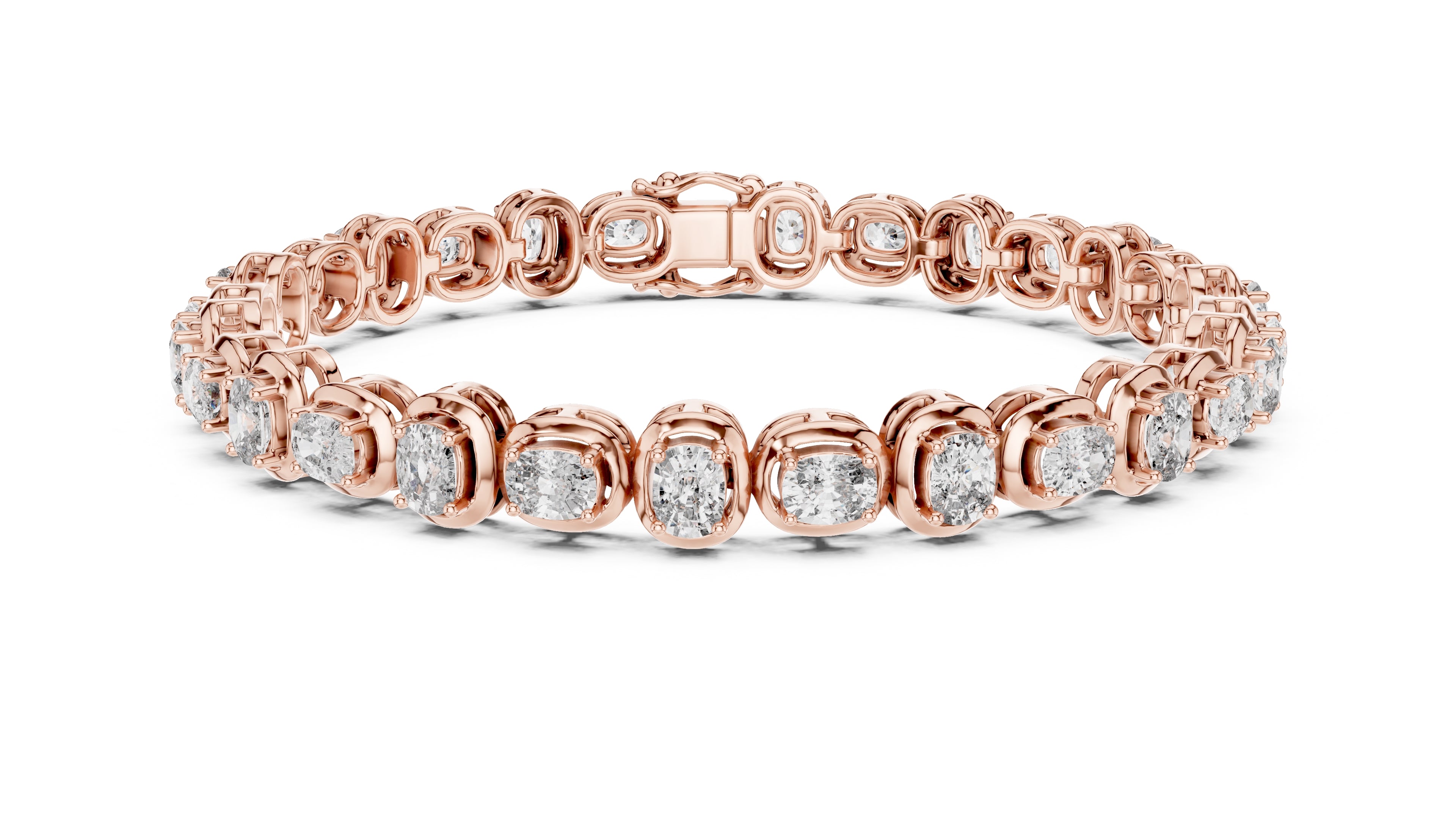 The Imperial cushion Link Bracelet Rose Gold