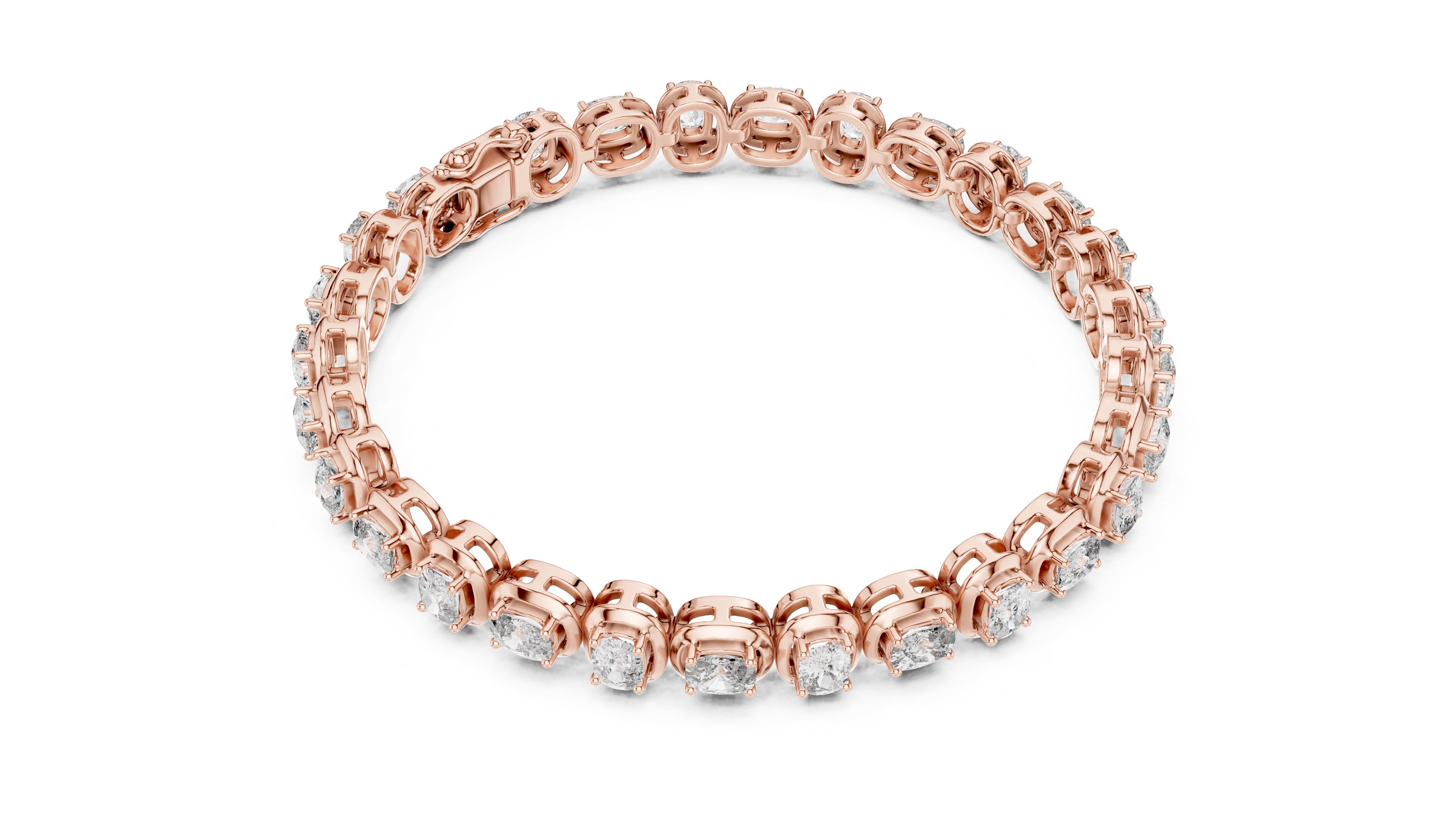 The Imperial cushion Link Bracelet Rose Gold