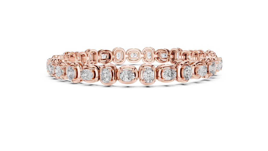 The Imperial cushion Link Bracelet Rose Gold