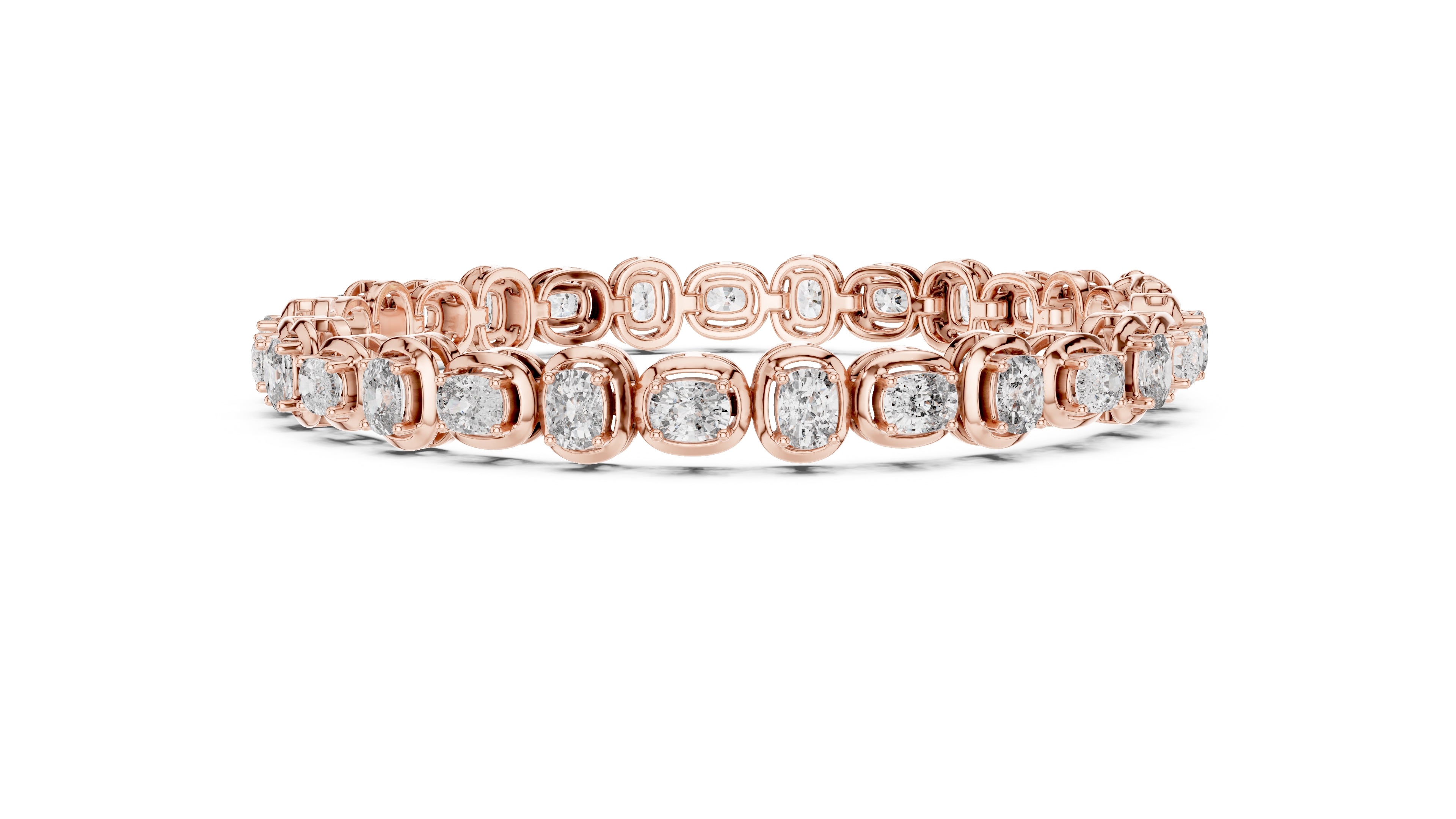 The Imperial cushion Link Bracelet Rose Gold