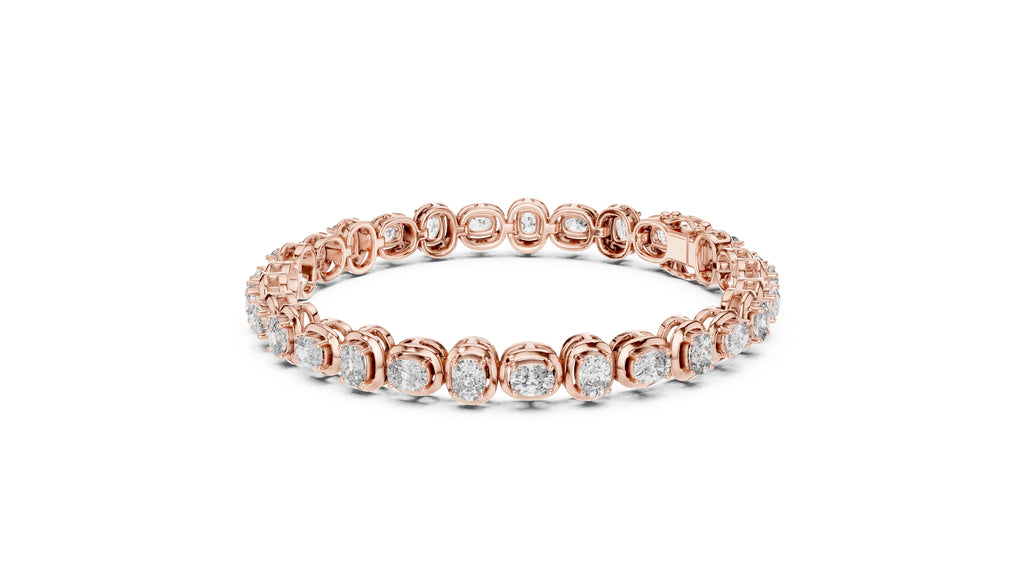 The Imperial cushion Link Bracelet Rose Gold