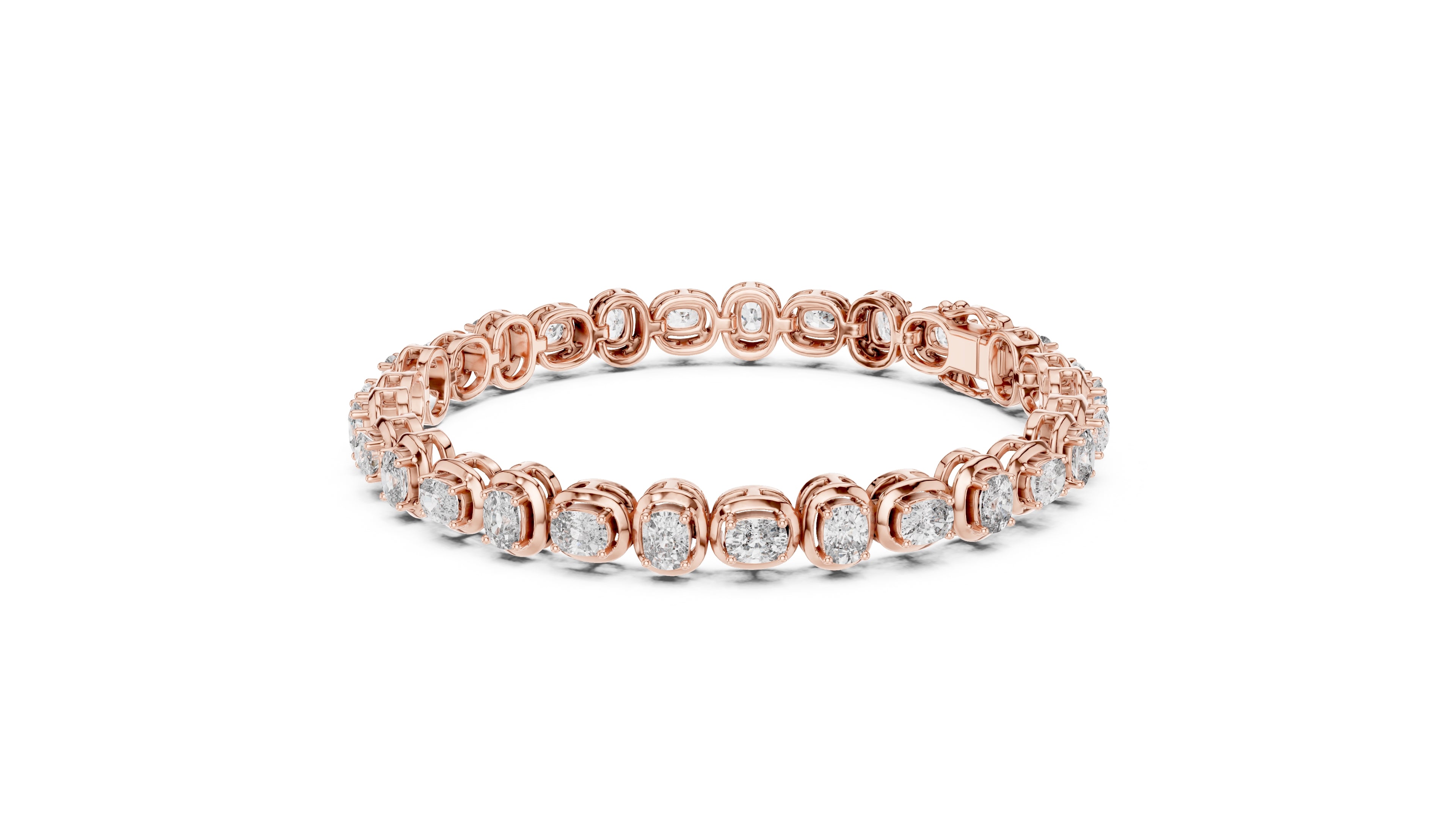 The Imperial cushion Link Bracelet Rose Gold