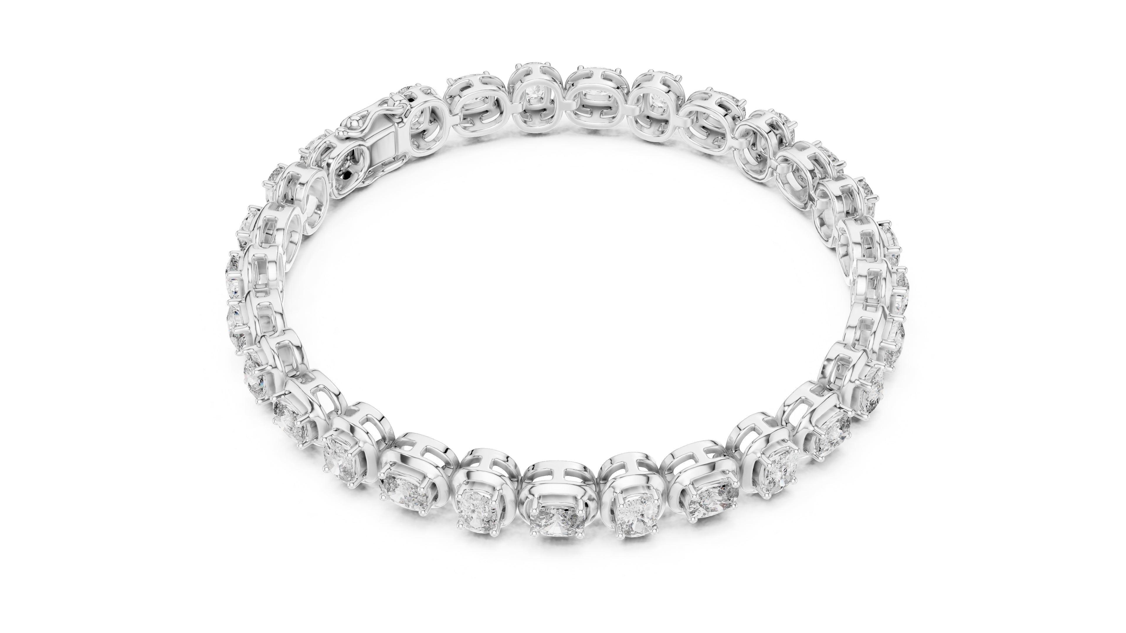 The Imperial cushion Link Bracelet White Gold