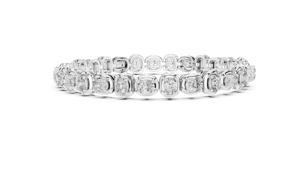 The Imperial cushion Link Bracelet White Gold