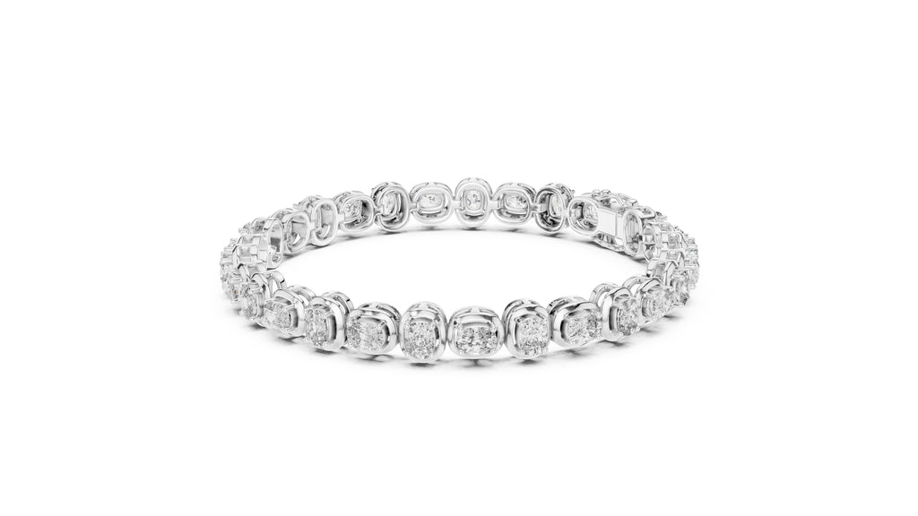 The Imperial cushion Link Bracelet White Gold