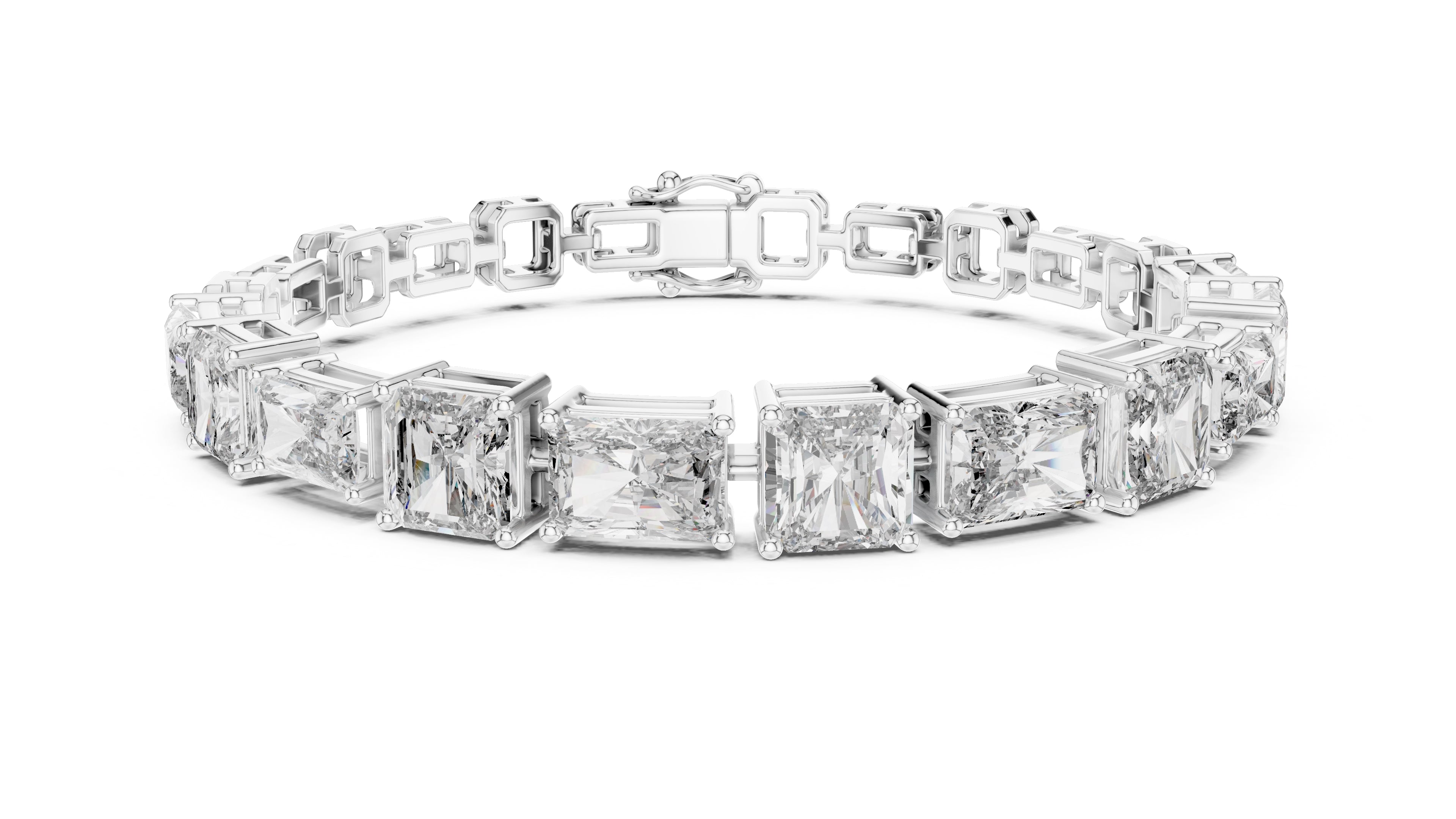The Radiant Cascade Bracelet White Gold