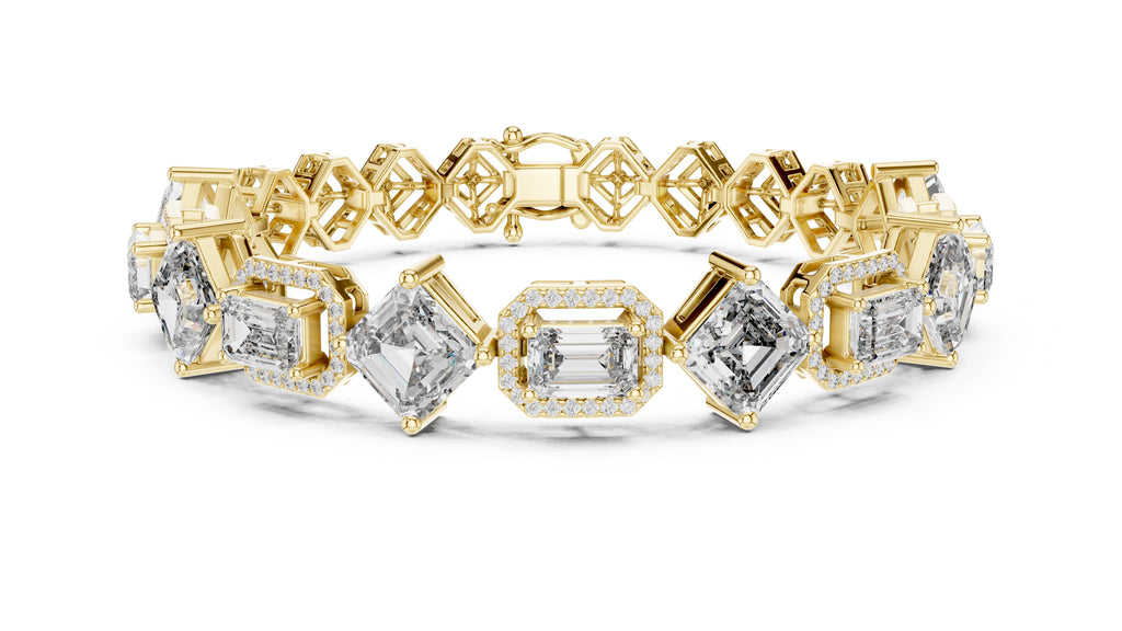 The Duet Step-Cut Link Bracelet Yellow Gold