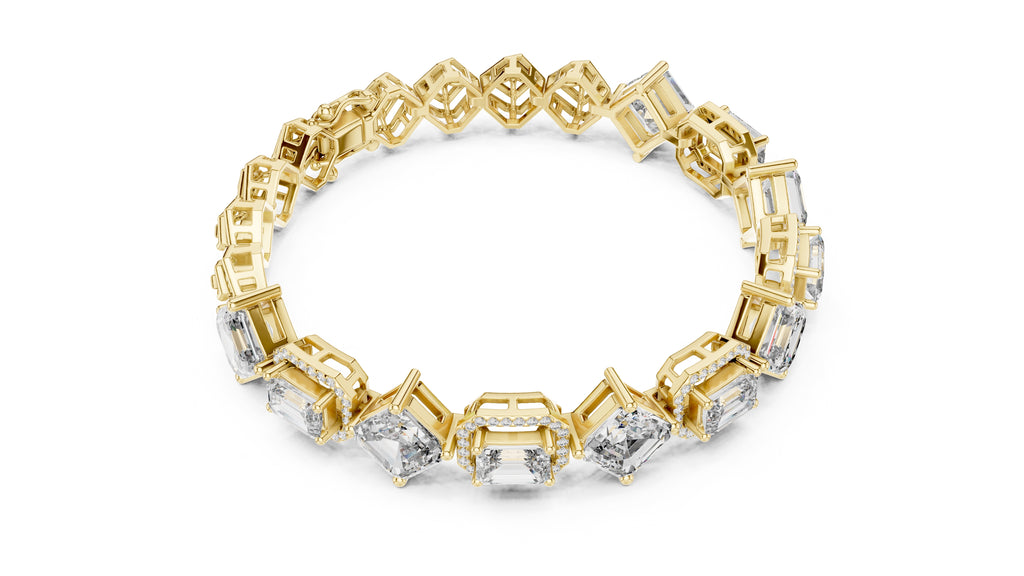The Duet Step-Cut Link Bracelet Yellow Gold