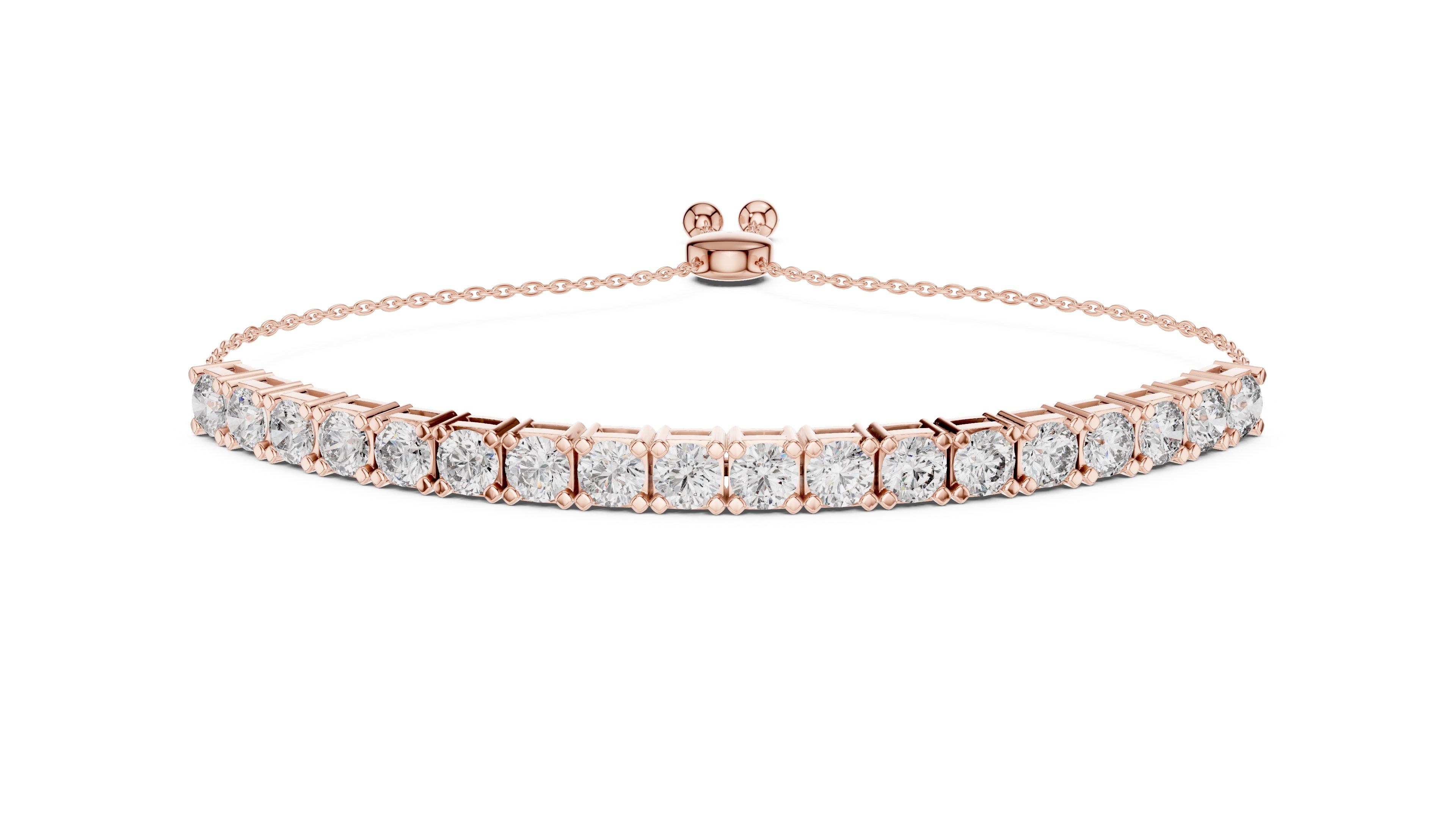 The Zenith Adjustable Tennis Bracelet Rose Gold