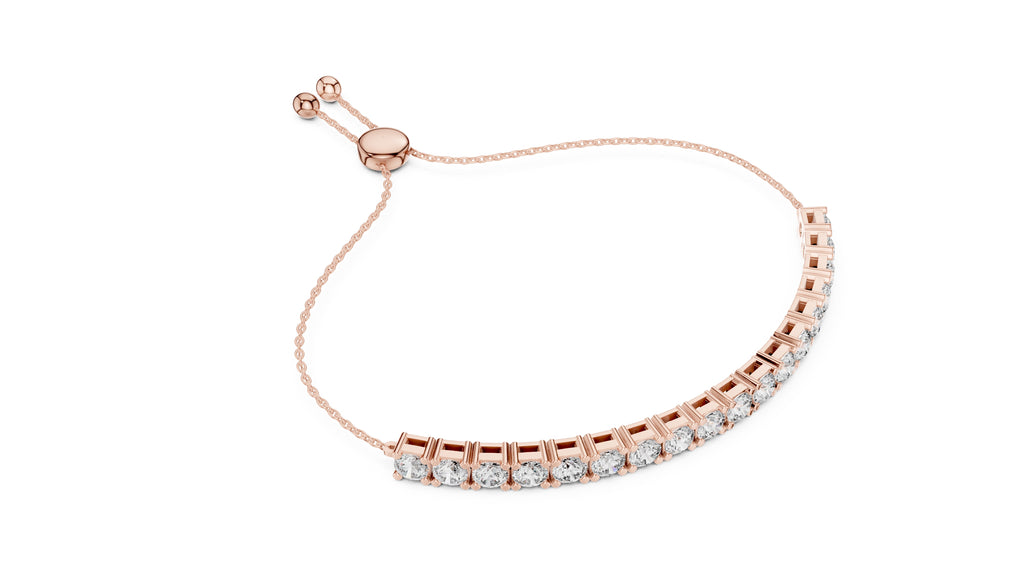 The Zenith Adjustable Tennis Bracelet Rose Gold