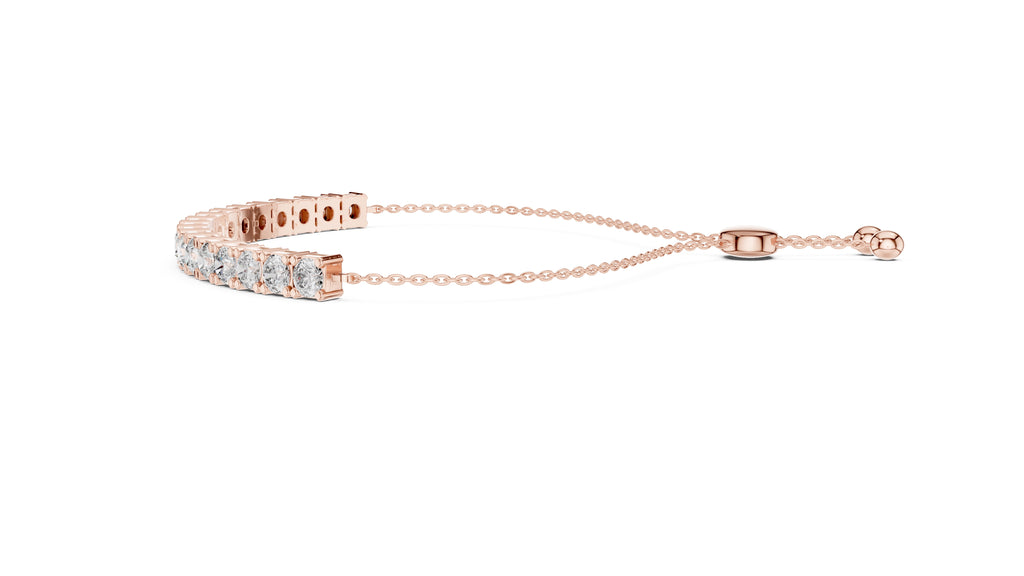 The Zenith Adjustable Tennis Bracelet Rose Gold