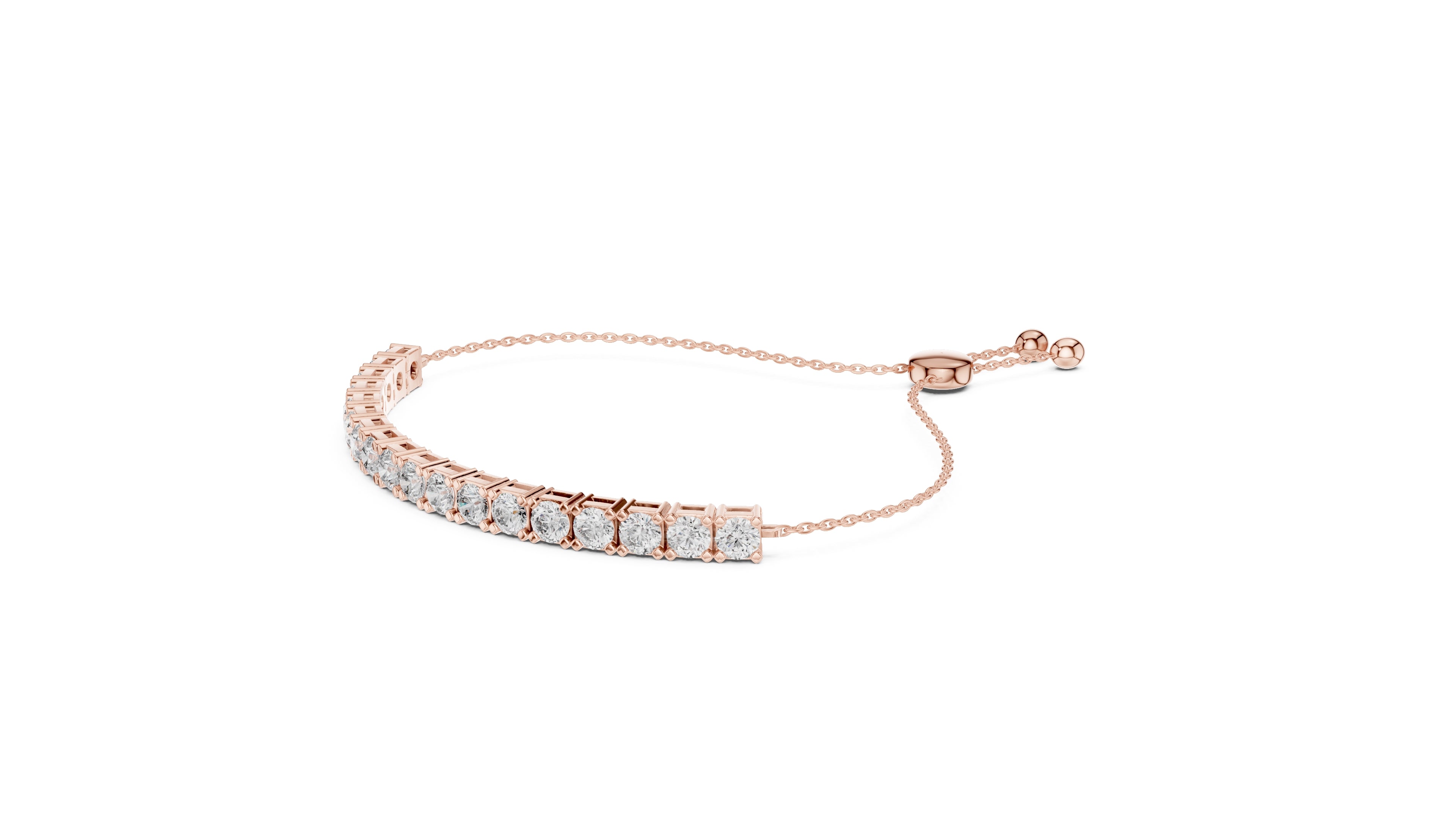 The Zenith Adjustable Tennis Bracelet Rose Gold