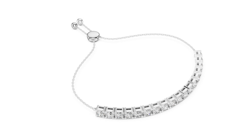 The Zenith Adjustable Tennis Bracelet White Gold