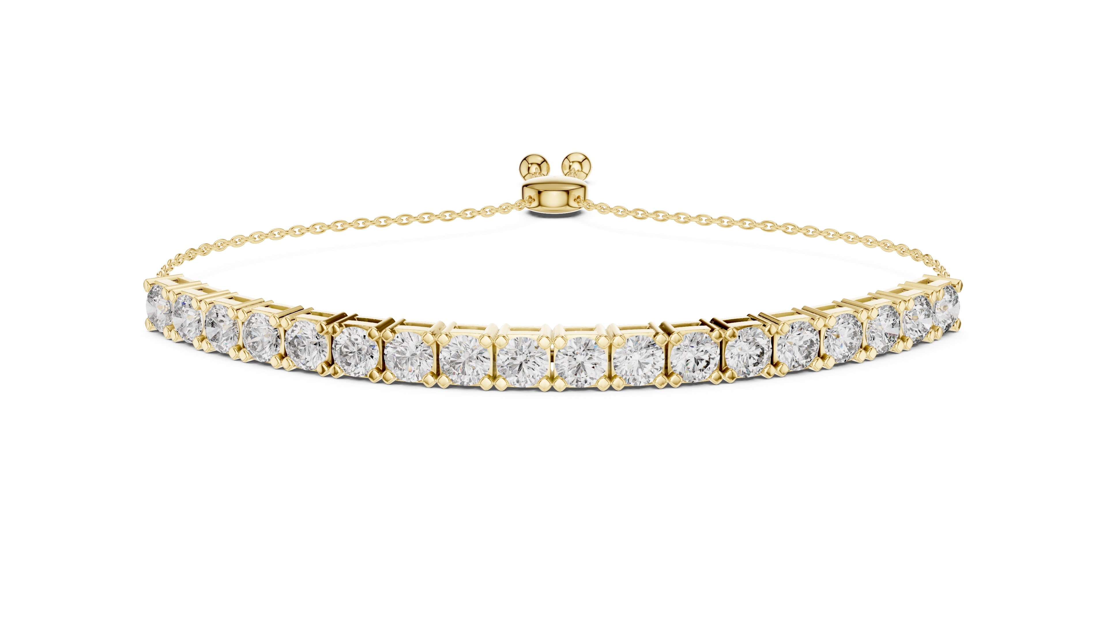 The Zenith Adjustable Tennis Bracelet Yellow Gold