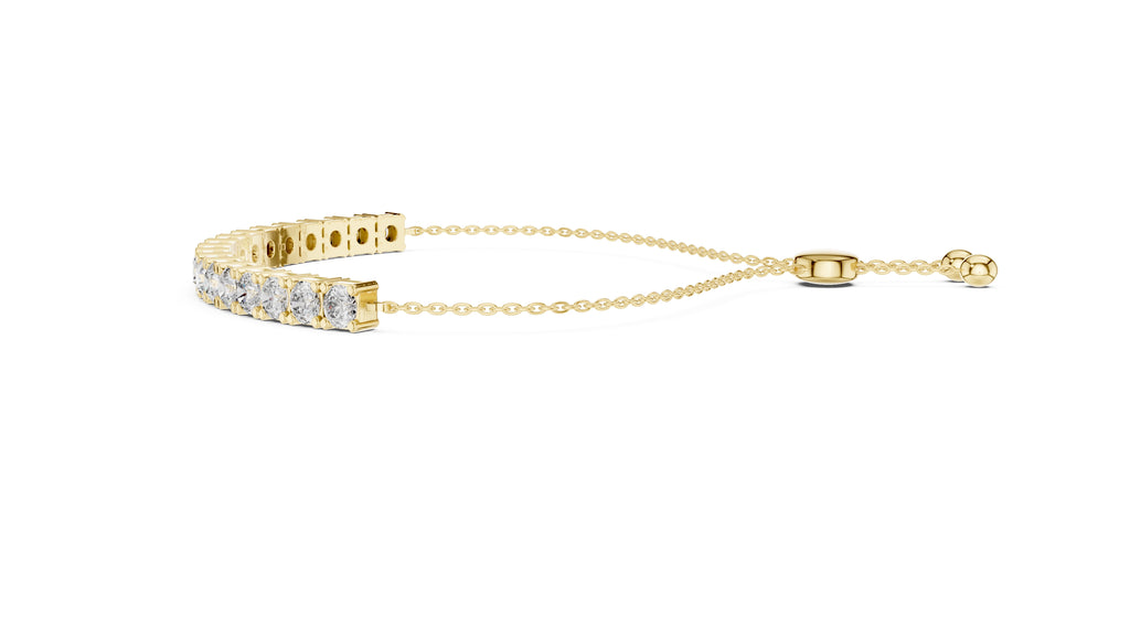 The Zenith Adjustable Tennis Bracelet Yellow Gold