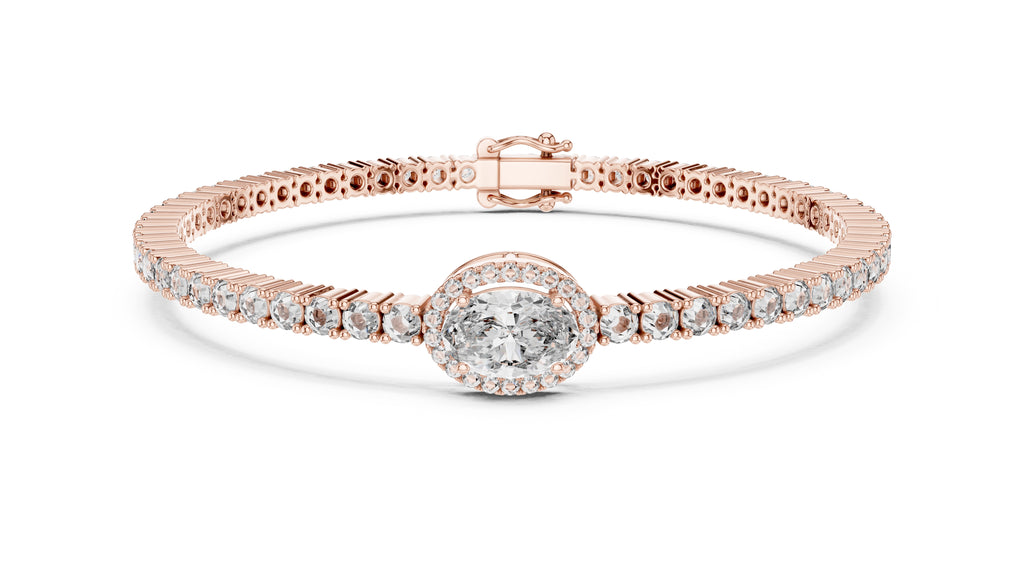 The Starburst Oval Tennis Band 1ct Rose Gold