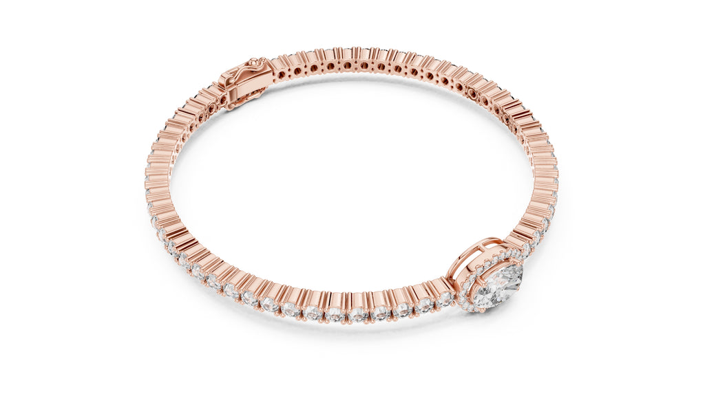 The Starburst Oval Tennis Band 1ct Rose Gold