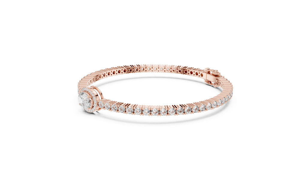 The Starburst Oval Tennis Band 1ct Rose Gold