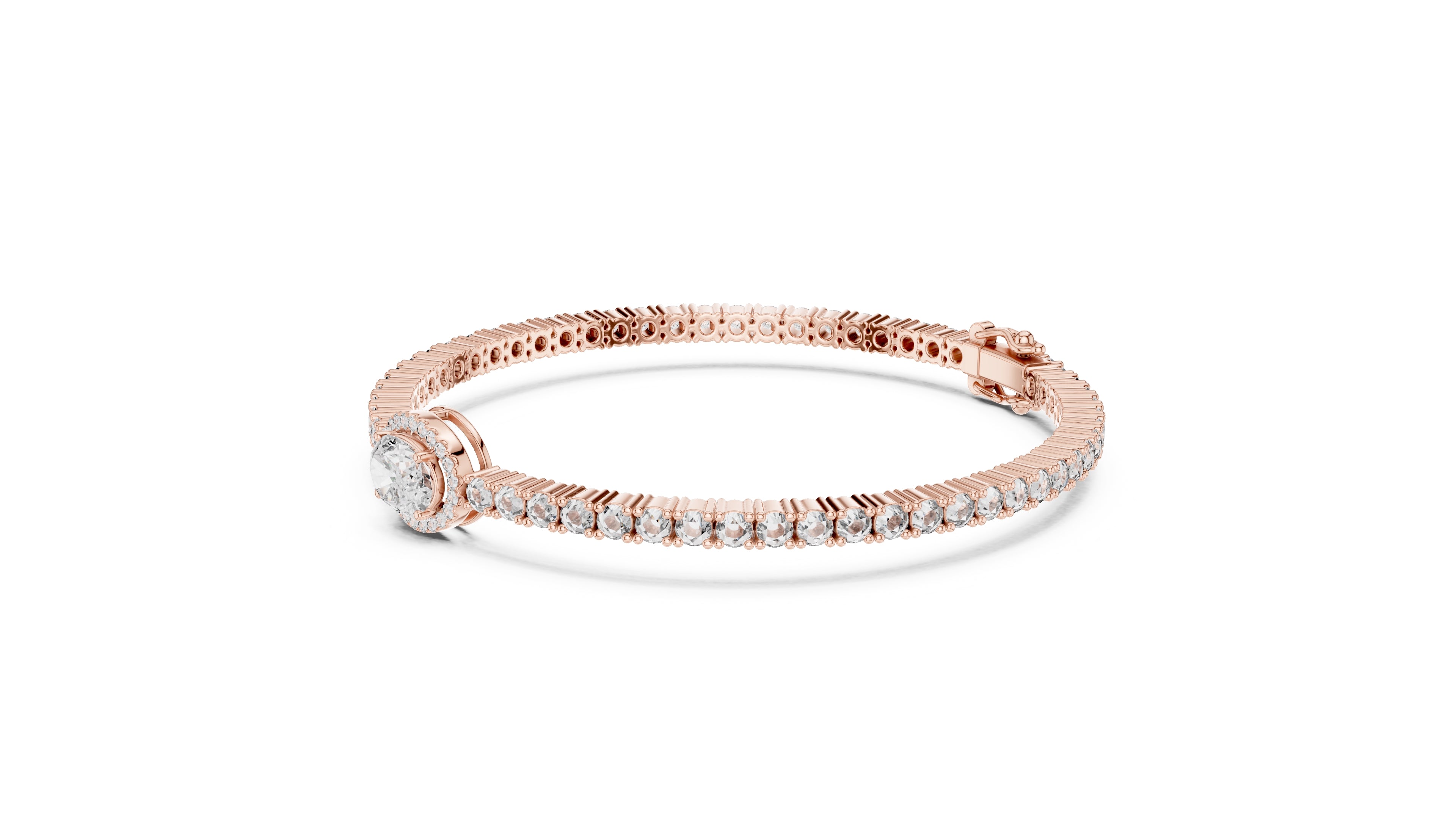 The Starburst Oval Tennis Band 1ct Rose Gold