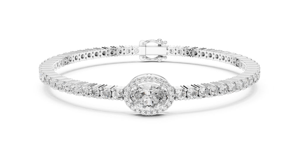 The Starburst Oval Tennis Band 1ct White Gold