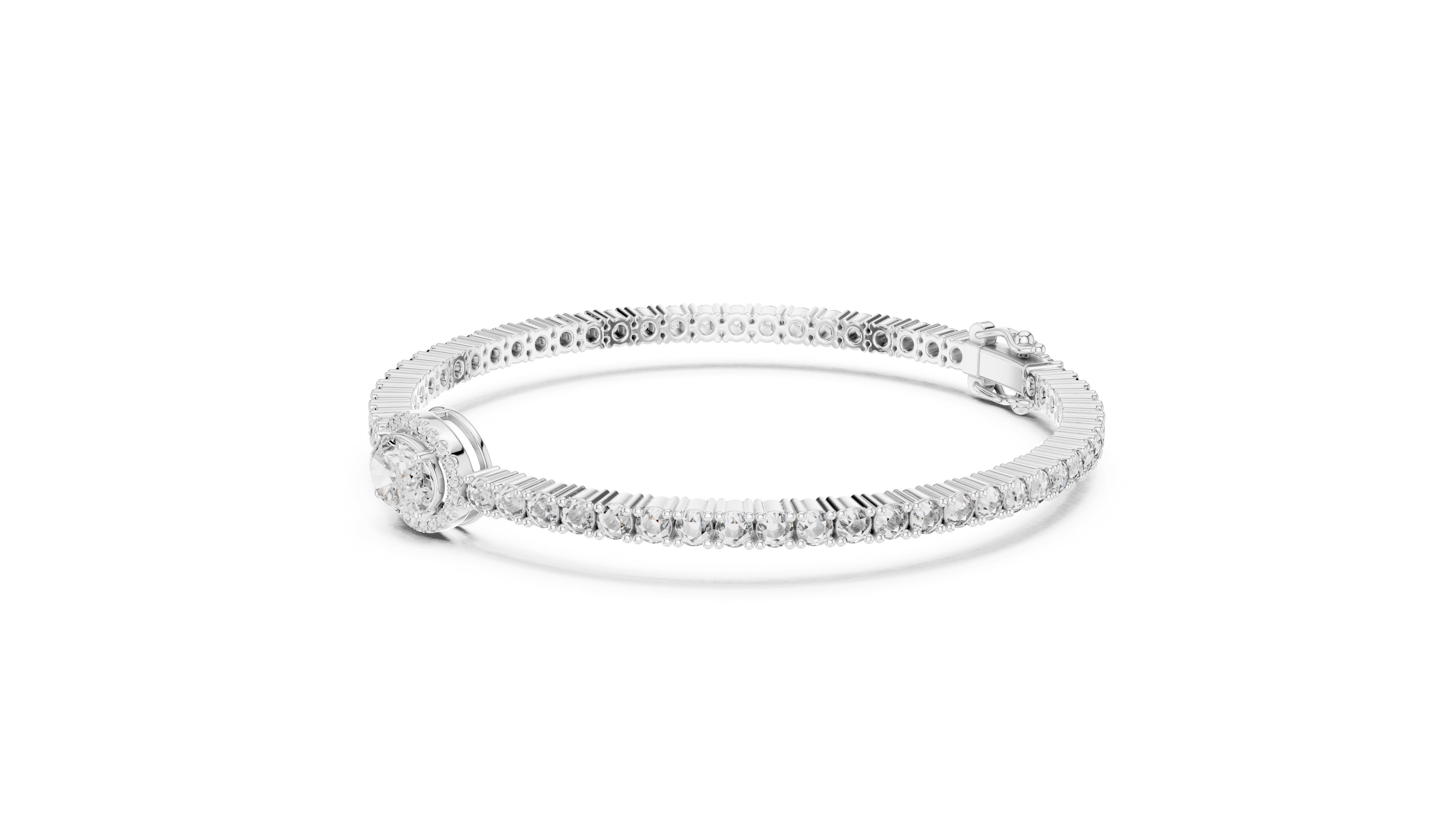 The Starburst Oval Tennis Band 1ct White Gold