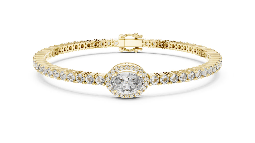 The Starburst Oval Tennis Band 1ct Yellow Gold