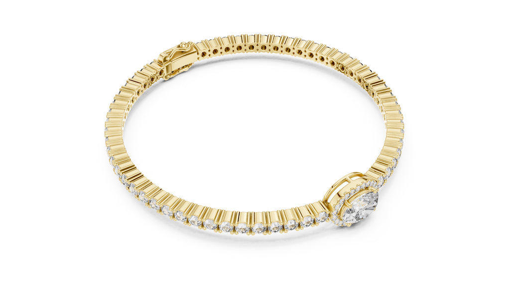 The Starburst Oval Tennis Band 1ct Yellow Gold