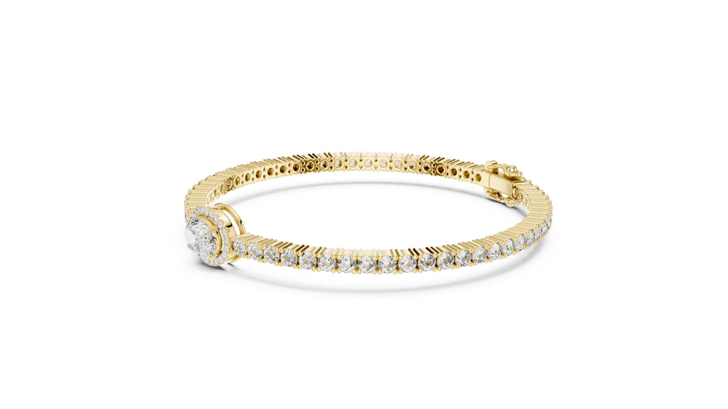 The Starburst Oval Tennis Band 1ct Yellow Gold