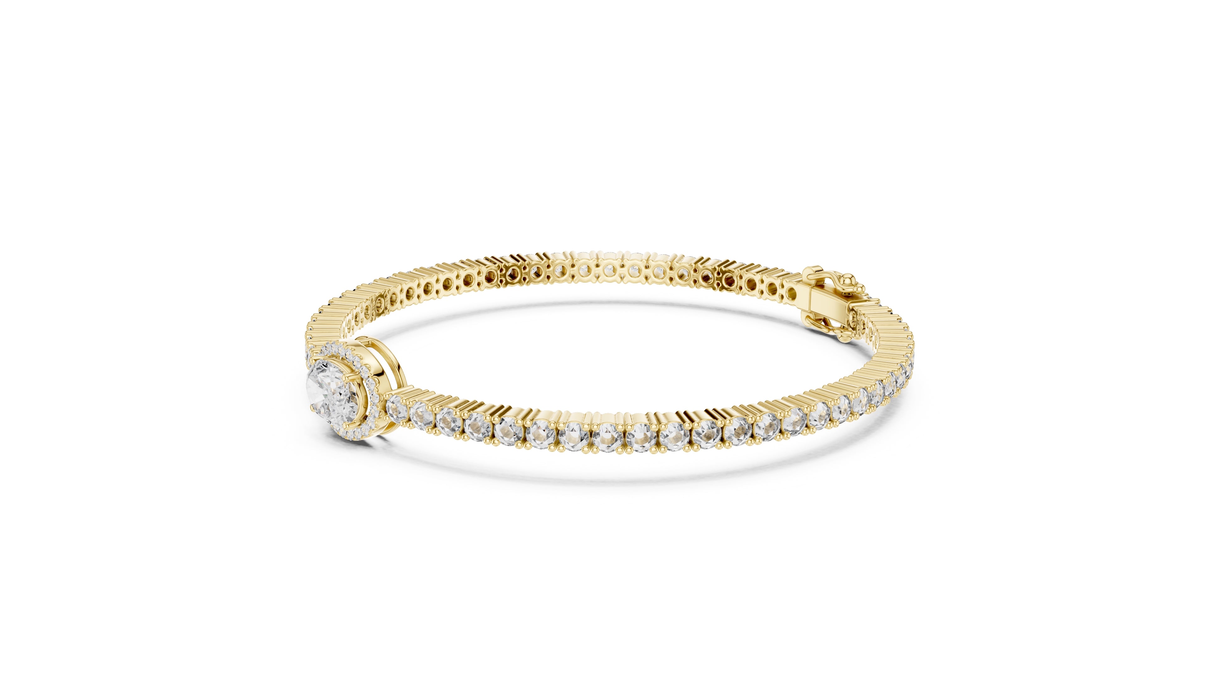 The Starburst Oval Tennis Band 1ct Yellow Gold